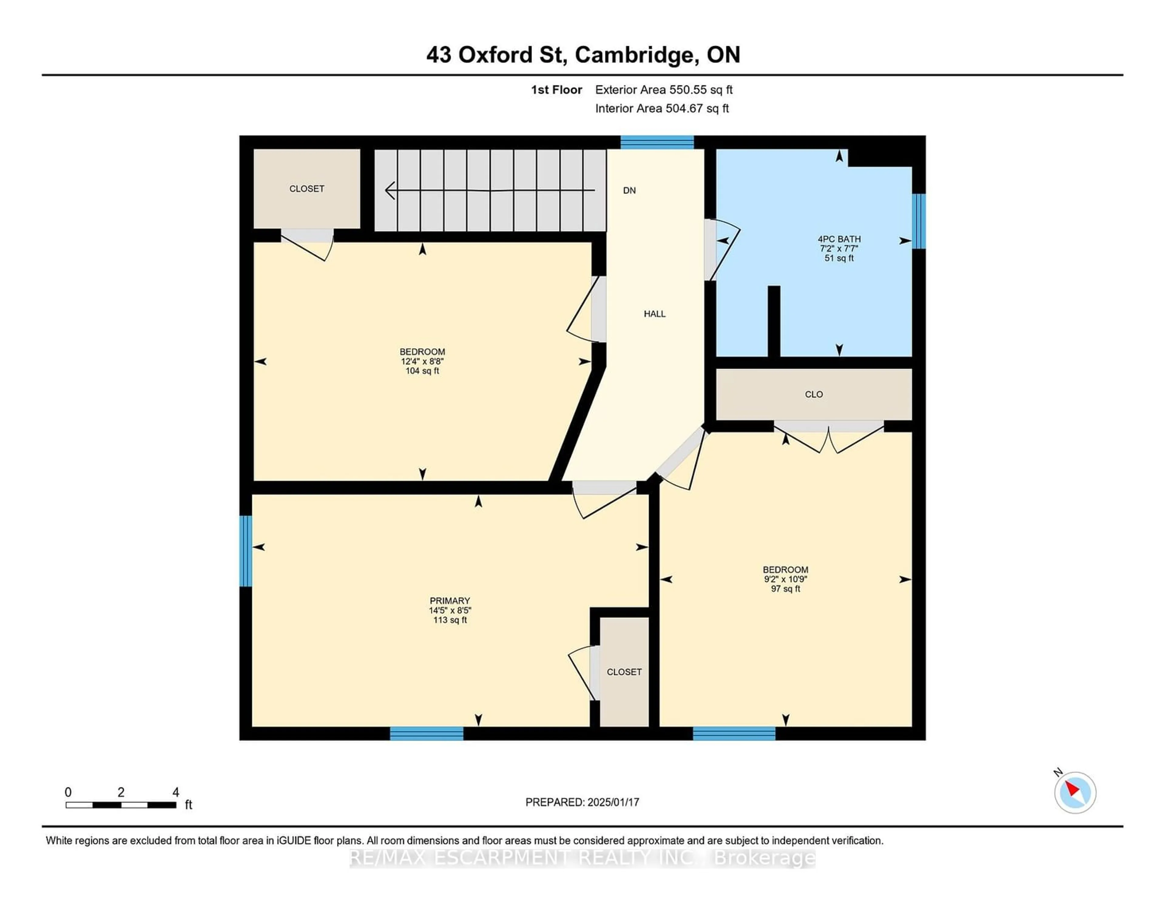 Floor plan for 43 OXFORD St, Cambridge Ontario N1R 1M7