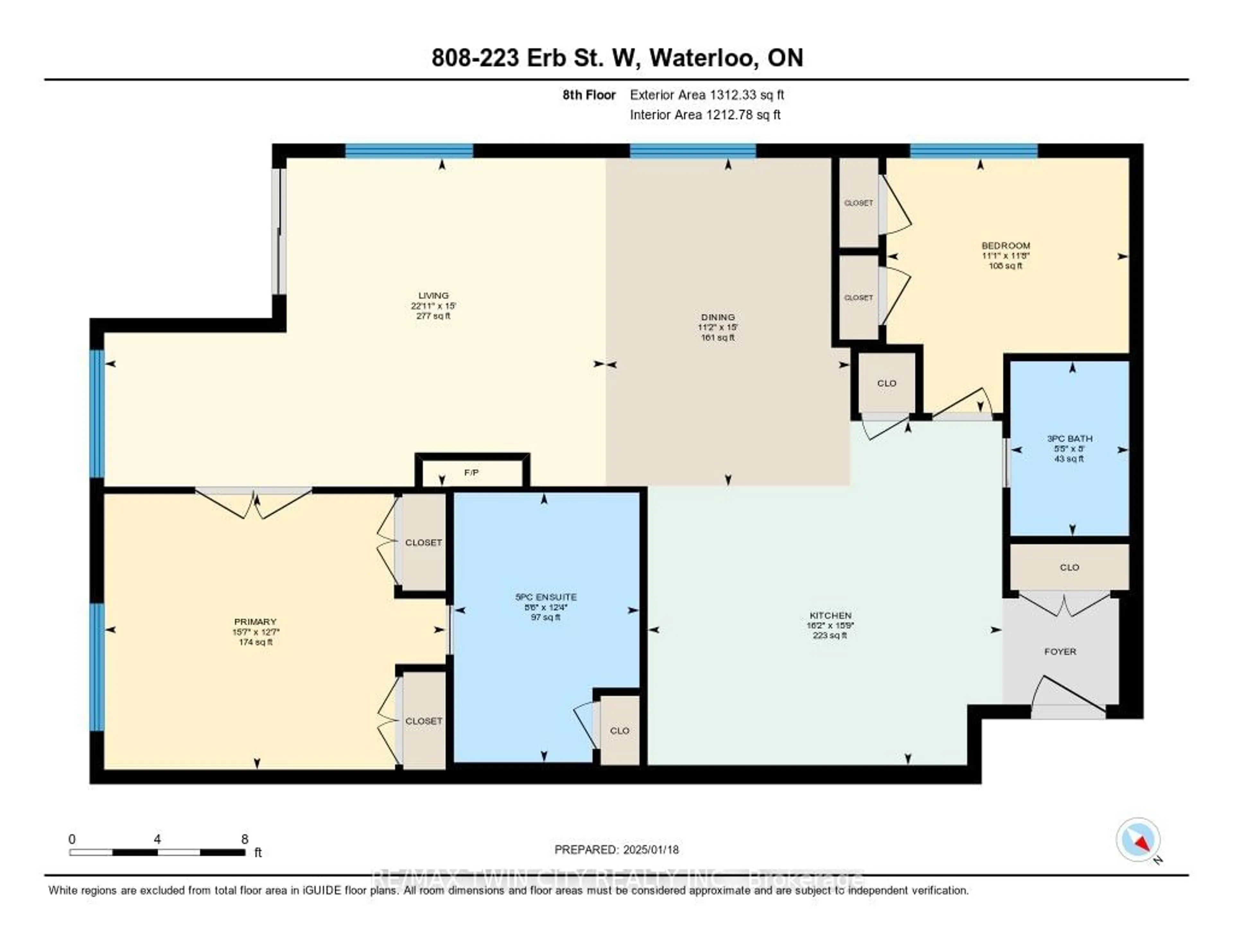 Floor plan for 223 Erb St #808, Waterloo Ontario N2L 0B3