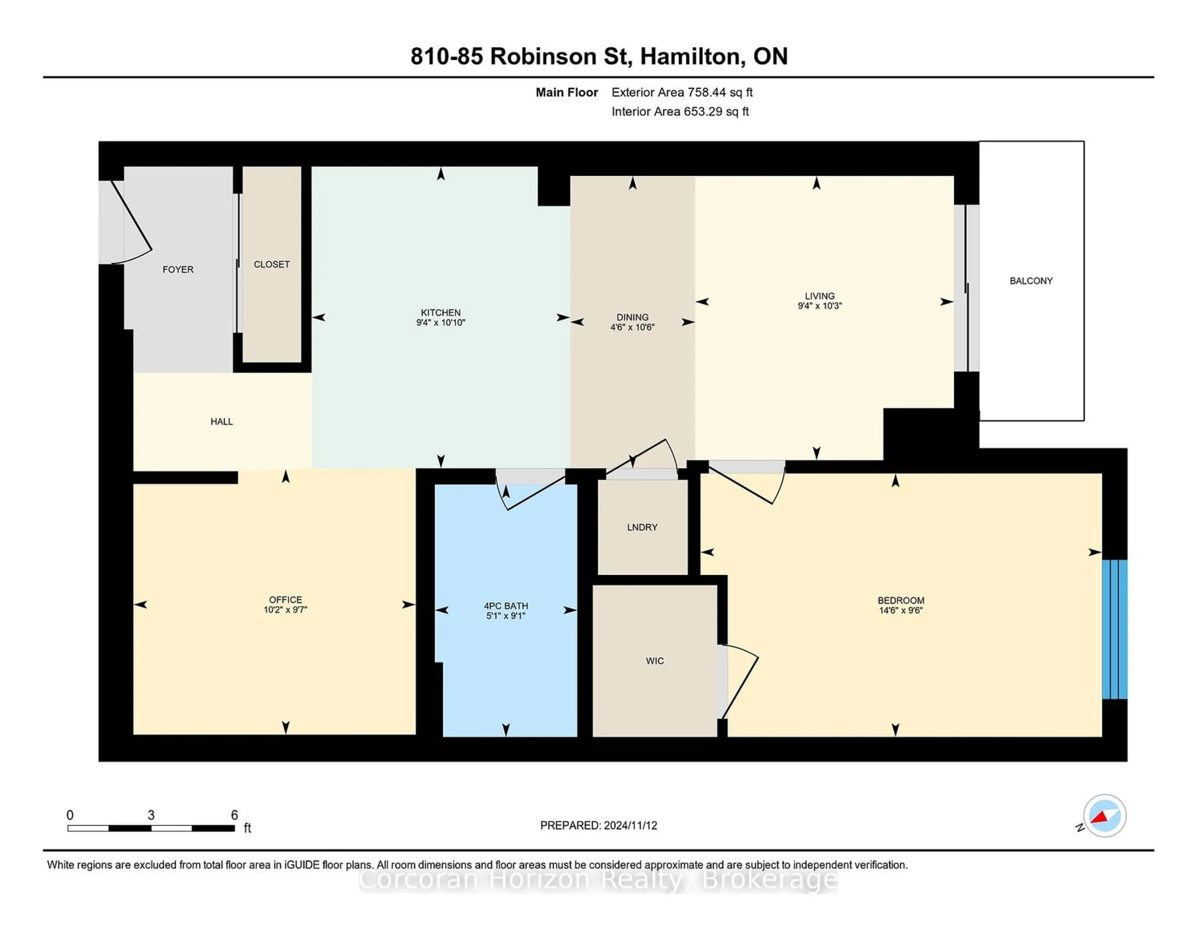 Floor plan for 85 ROBINSON St #810, Hamilton Ontario L8P 3G1