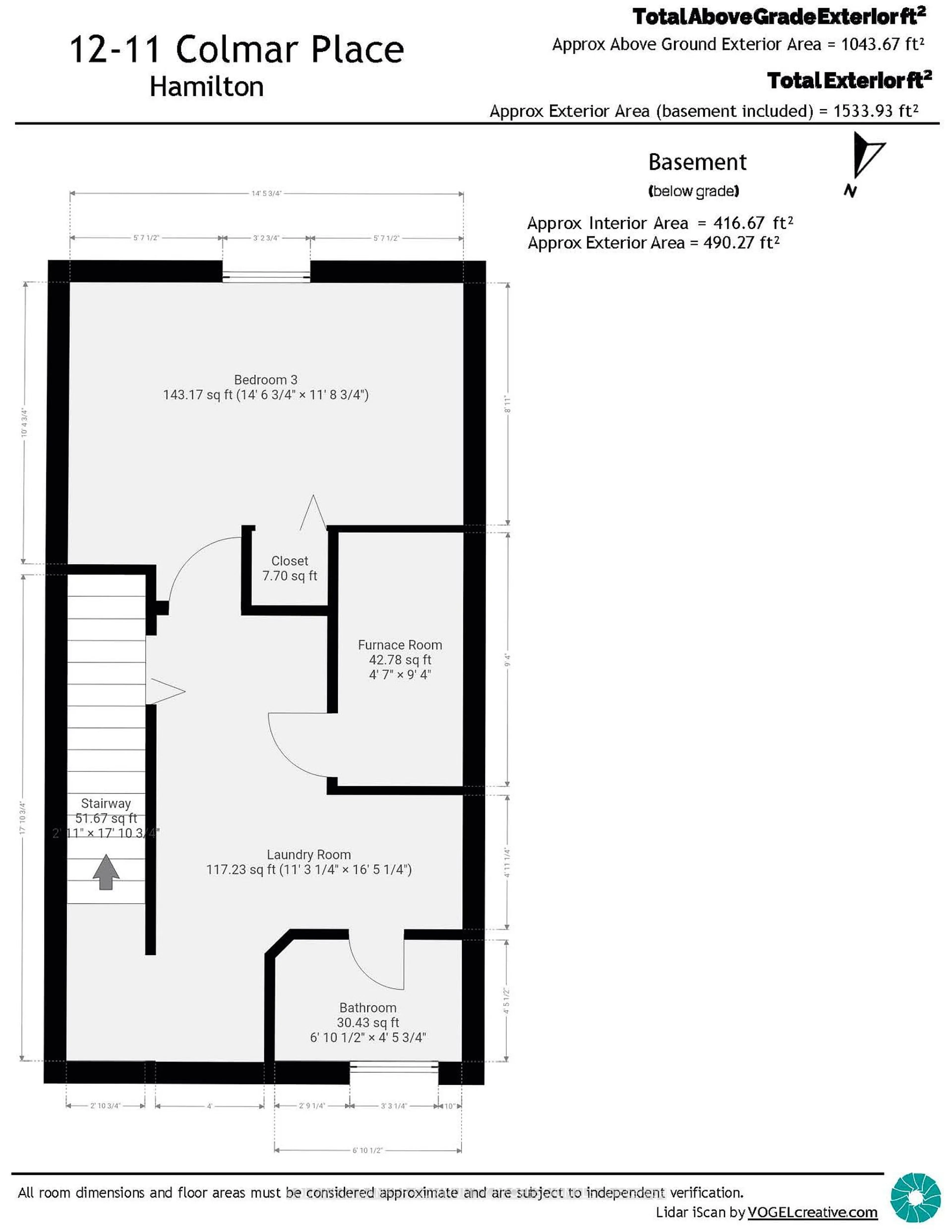 Floor plan for 11 Colmar Pl #12, Hamilton Ontario L9H 4L1