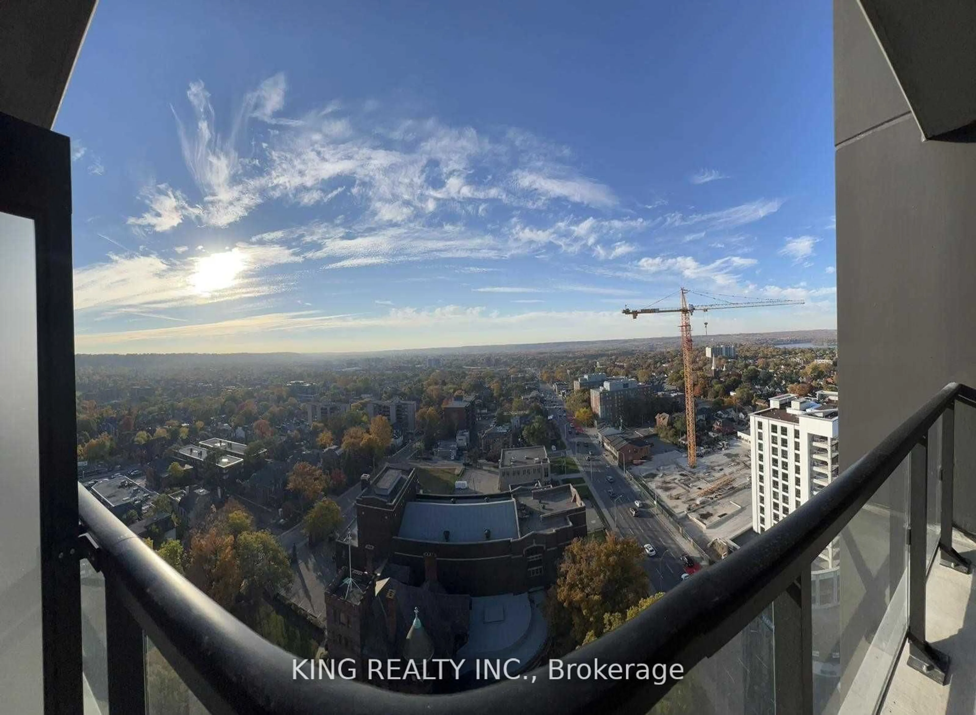 A pic from outside/outdoor area/front of a property/back of a property/a pic from drone, city buildings view from balcony for 15 Queen St #2004, Hamilton Ontario L8P 3R6