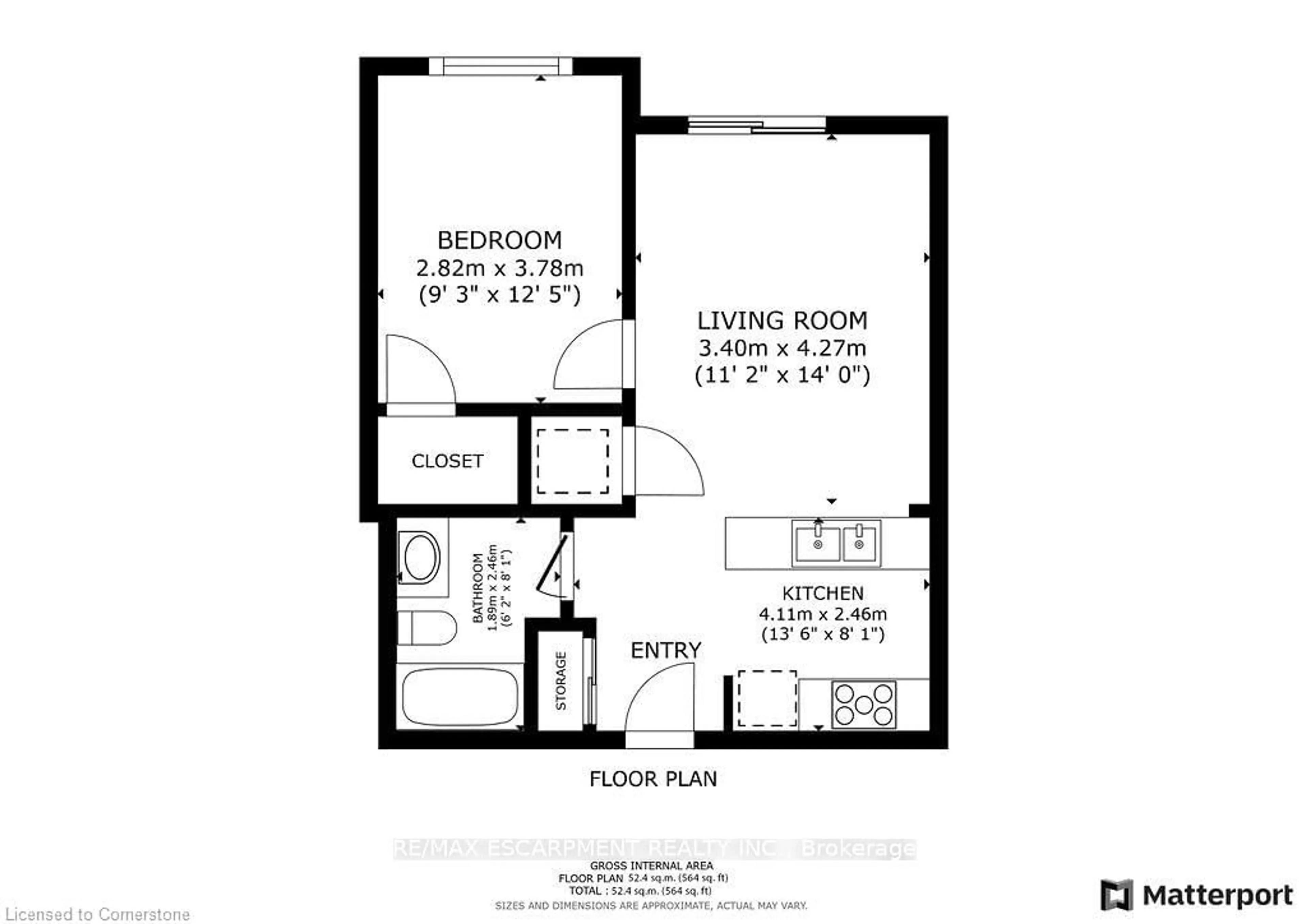 Floor plan for 101 Shoreview Pl #519, Hamilton Ontario L8E 0K2