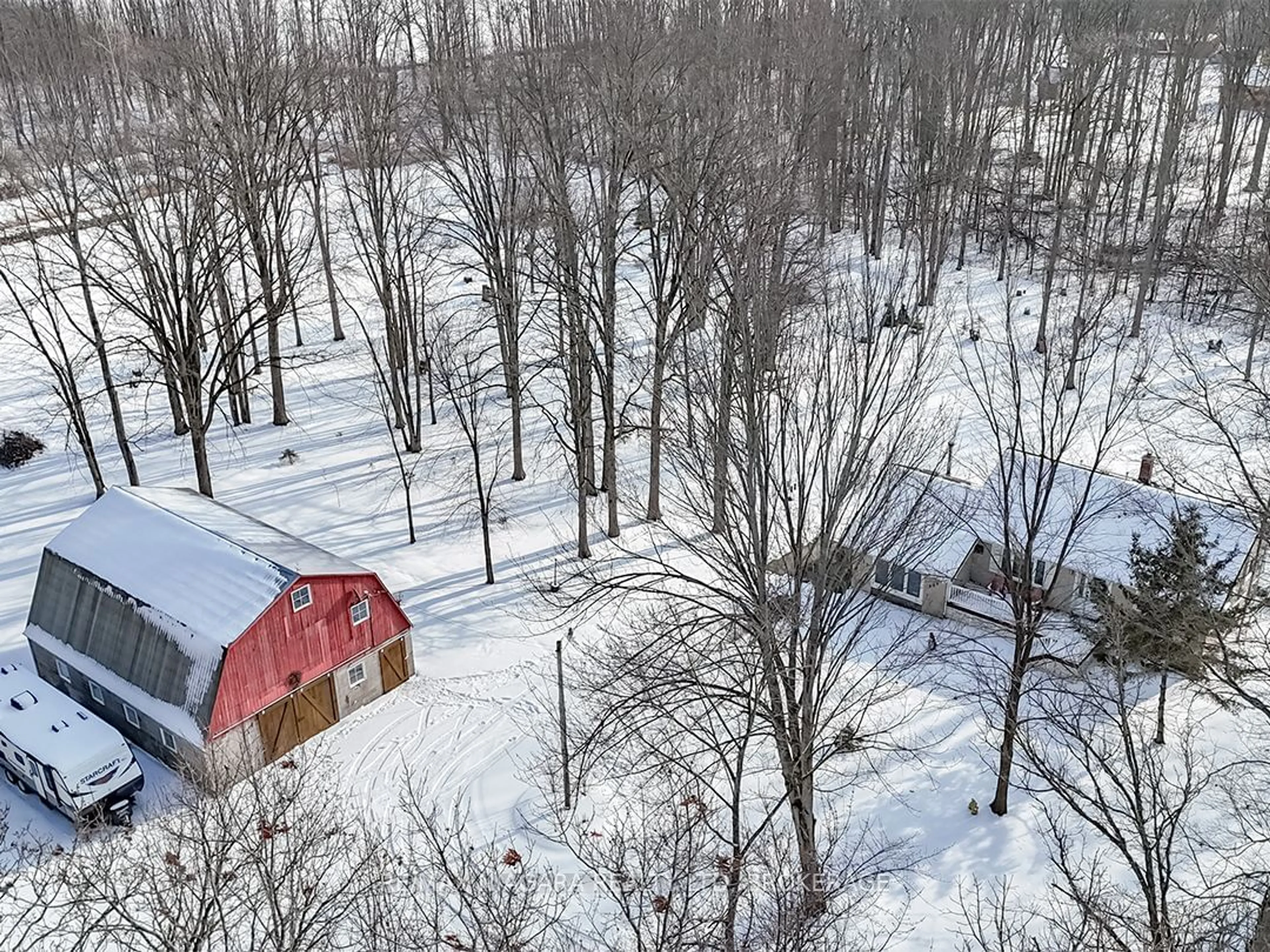 A pic from outside/outdoor area/front of a property/back of a property/a pic from drone, forest/trees view for 3303 Babion Rd, Port Colborne Ontario L3K 5V5