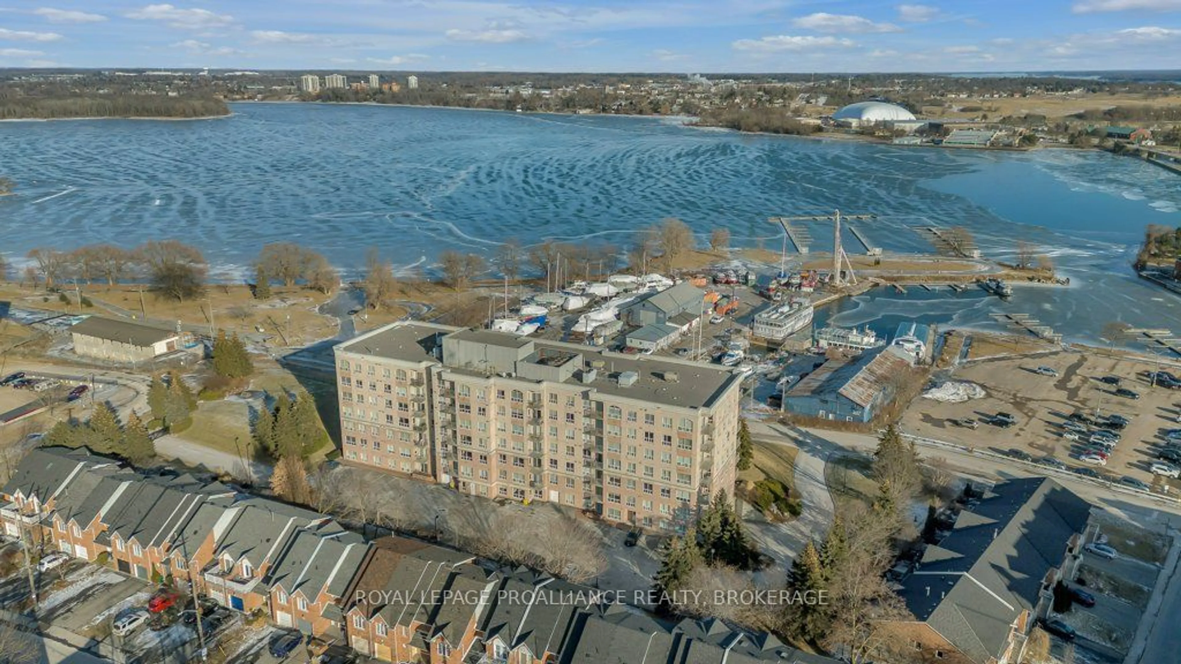 A pic from outside/outdoor area/front of a property/back of a property/a pic from drone, water/lake/river/ocean view for 350 Wellington St #304, Kingston Ontario K7K 7J7