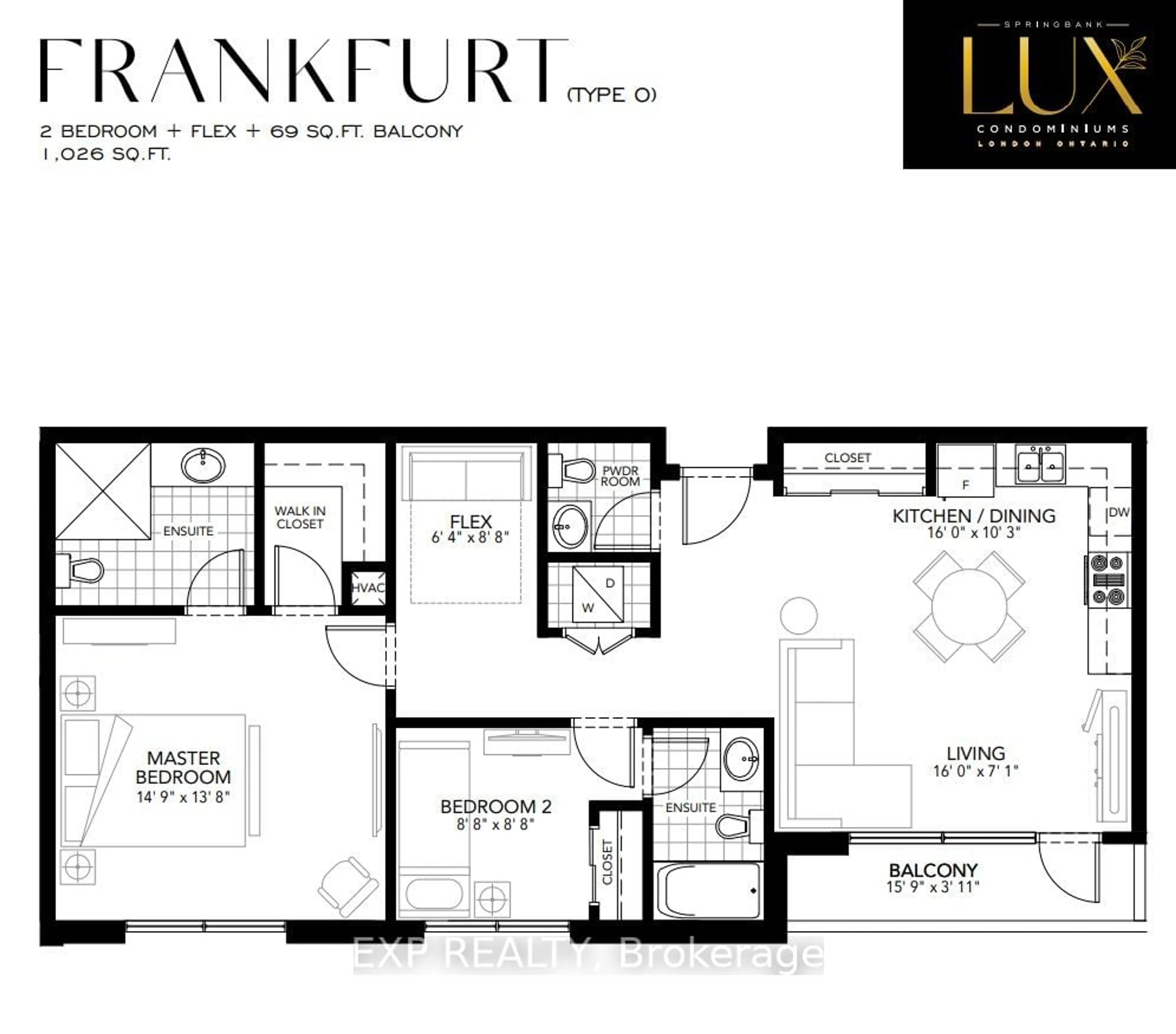 Floor plan for 464 Springbank Dr #708, London Ontario N6J 1G8