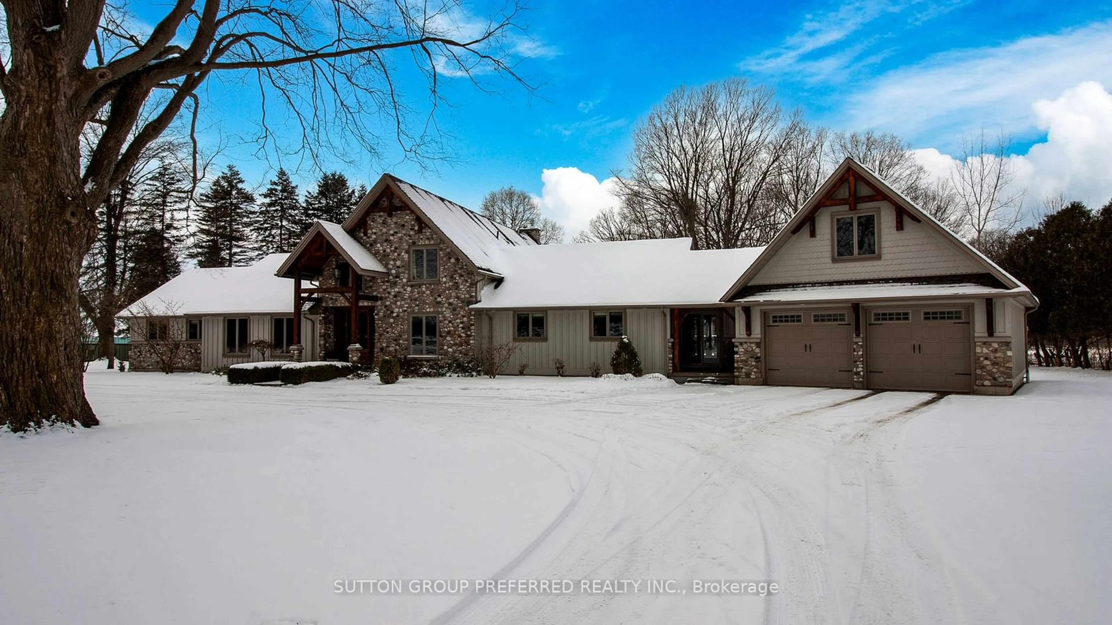 A pic from outside/outdoor area/front of a property/back of a property/a pic from drone, street for 2909 Brigham Rd, Middlesex Centre Ontario N6P 1P2