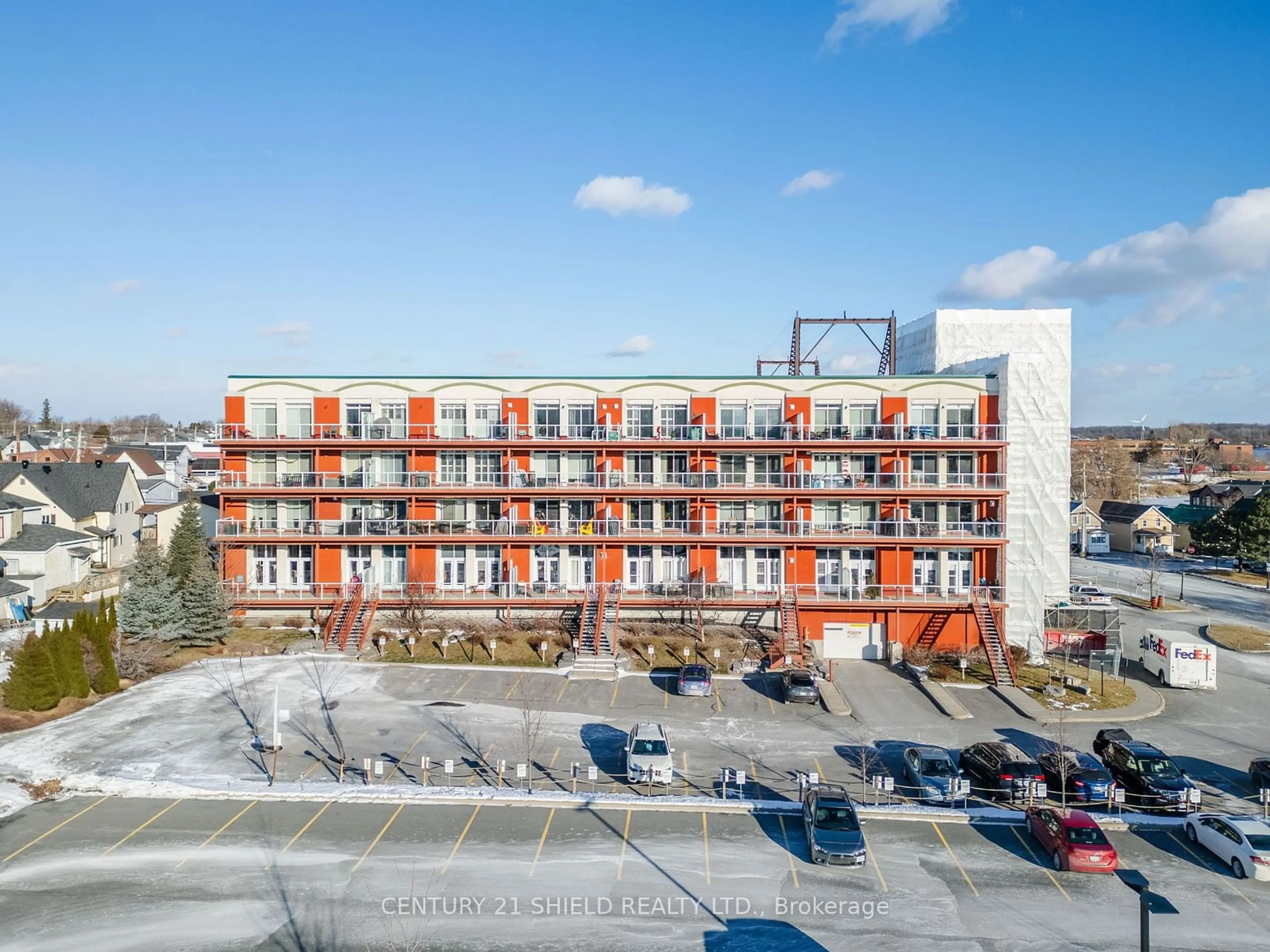 A pic from outside/outdoor area/front of a property/back of a property/a pic from drone, building for 710 Cotton Mill St #215, Cornwall Ontario K6H 7L3