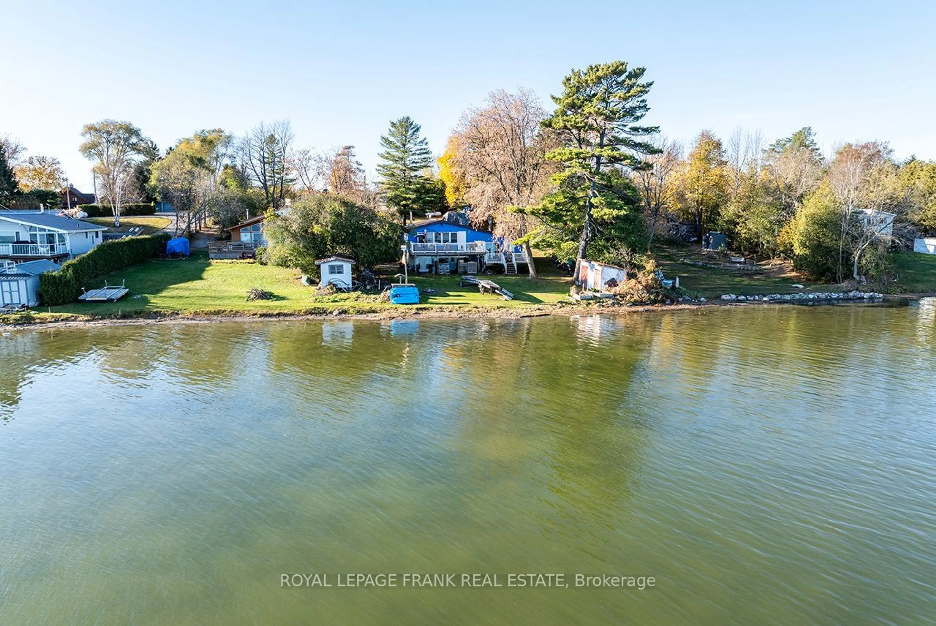 A pic from outside/outdoor area/front of a property/back of a property/a pic from drone, water/lake/river/ocean view for 121 Ball Point Rd, Kawartha Lakes Ontario K0M 2C0