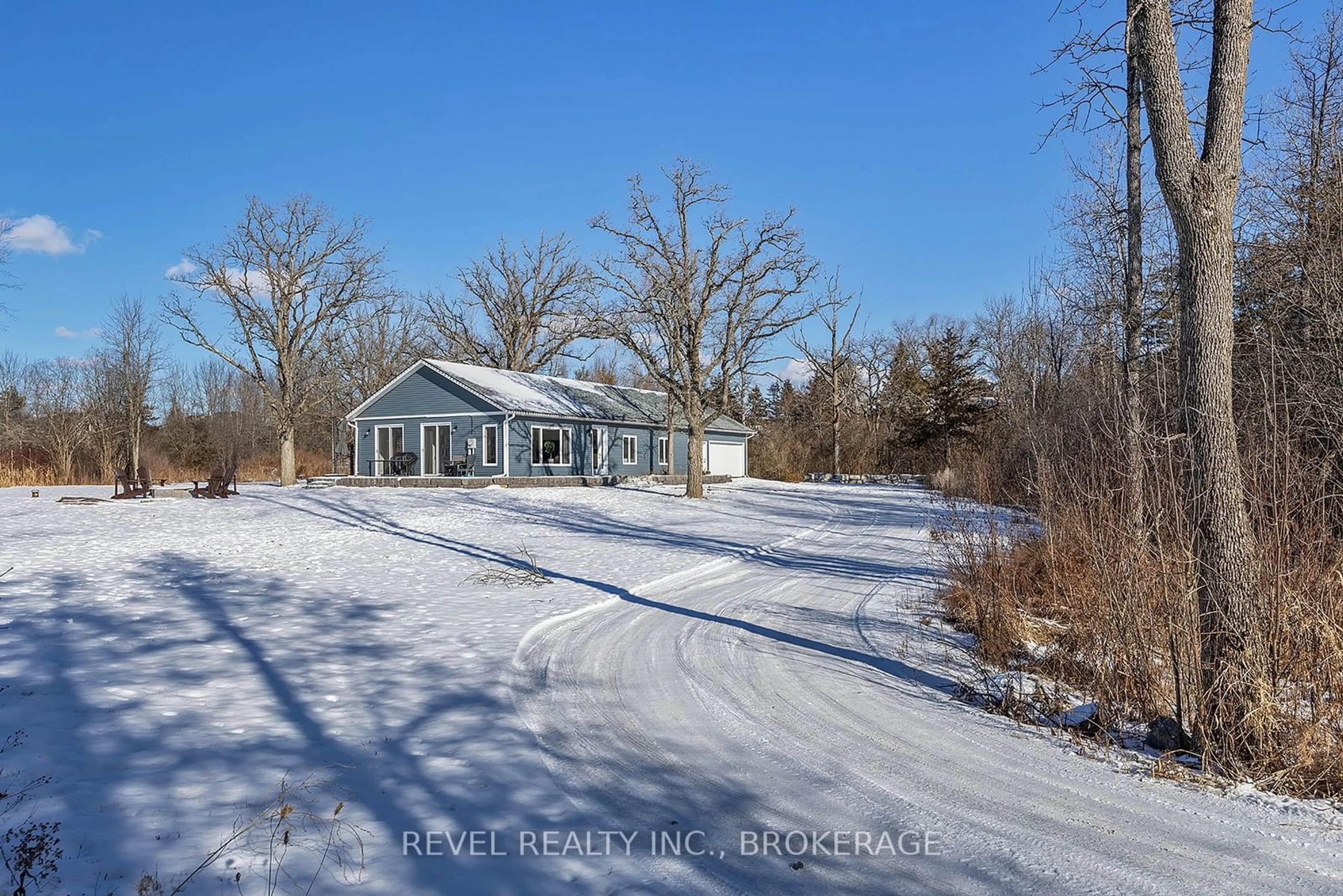 A pic from outside/outdoor area/front of a property/back of a property/a pic from drone, water/lake/river/ocean view for 49 Riverview Dr, Stone Mills Ontario K0K 1J0