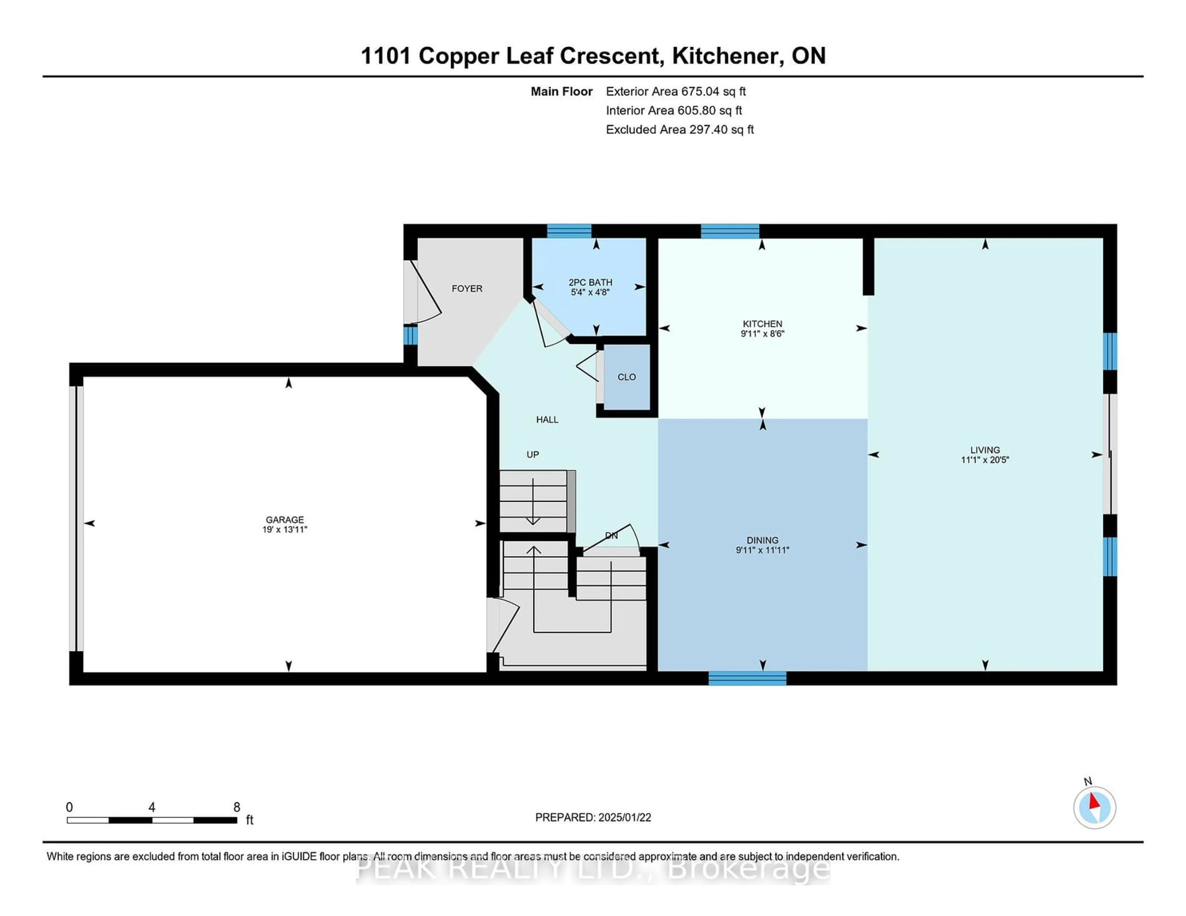 Floor plan for 1101 Copper Leaf Cres, Kitchener Ontario N2E 3W4