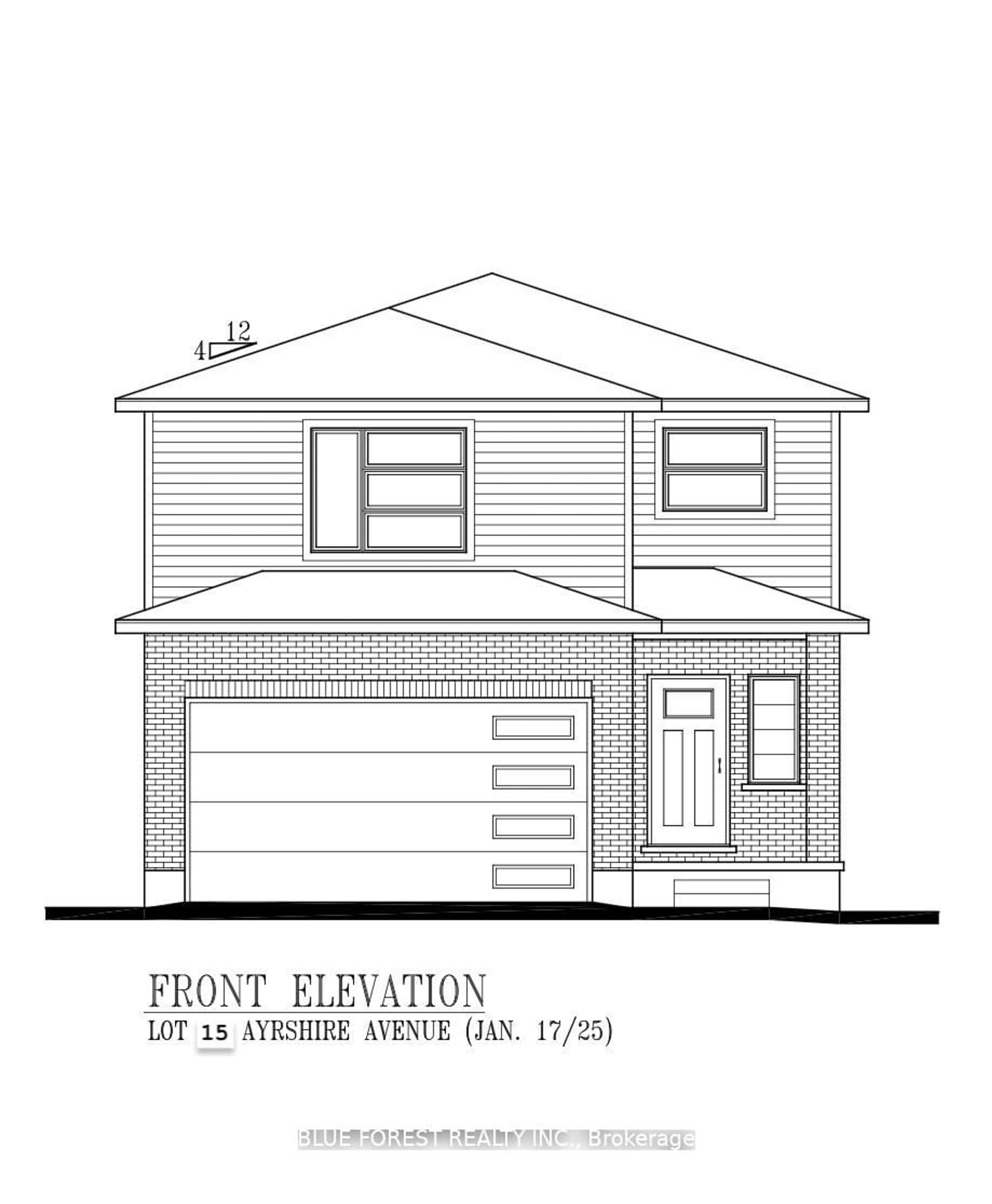 Home with brick exterior material, building for Lot 15 Ayrshire Ave, London Ontario N6P 0J5