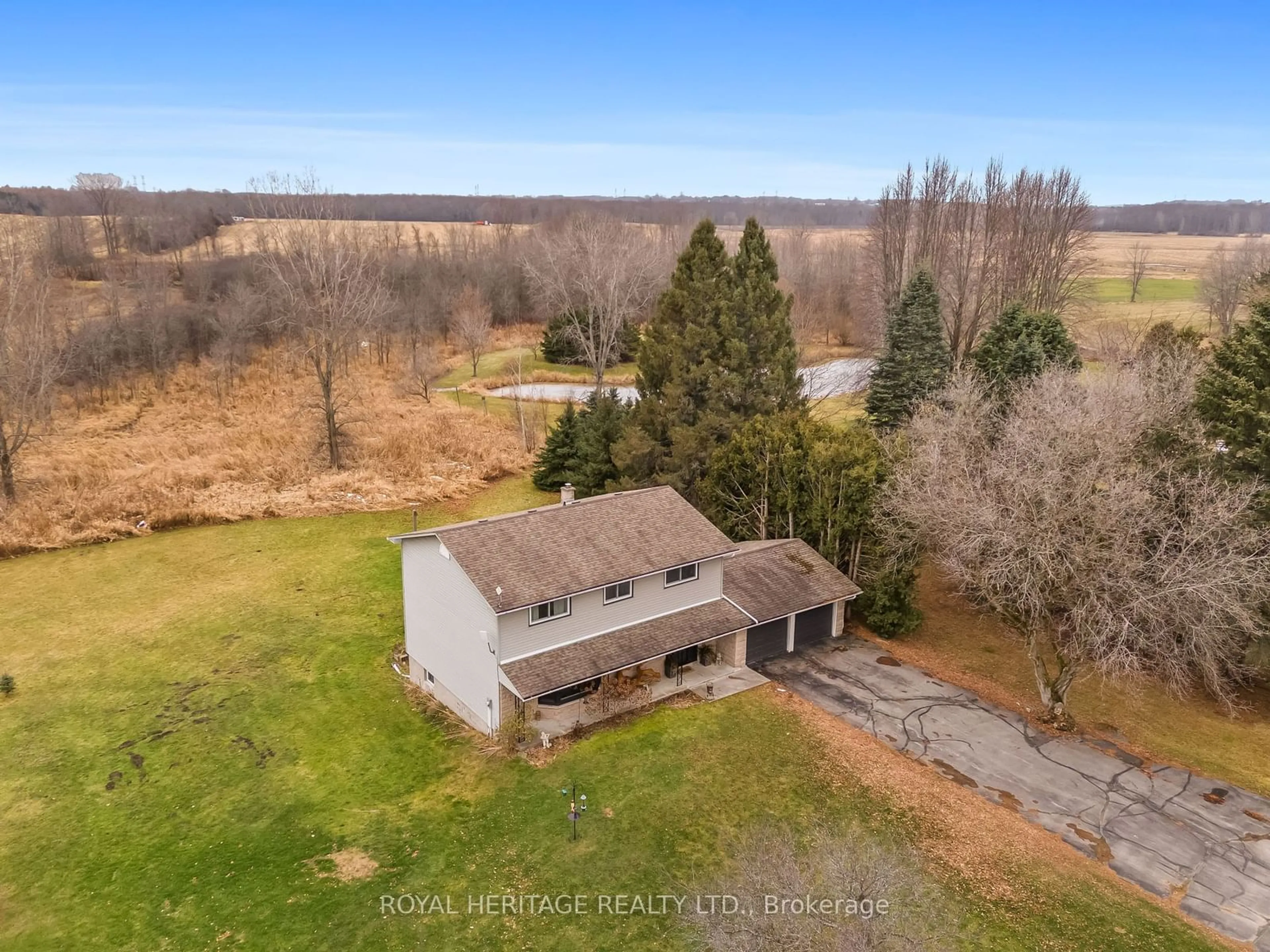 A pic from outside/outdoor area/front of a property/back of a property/a pic from drone, water/lake/river/ocean view for 293 Frankford Rd, Quinte West Ontario K0K 2B0