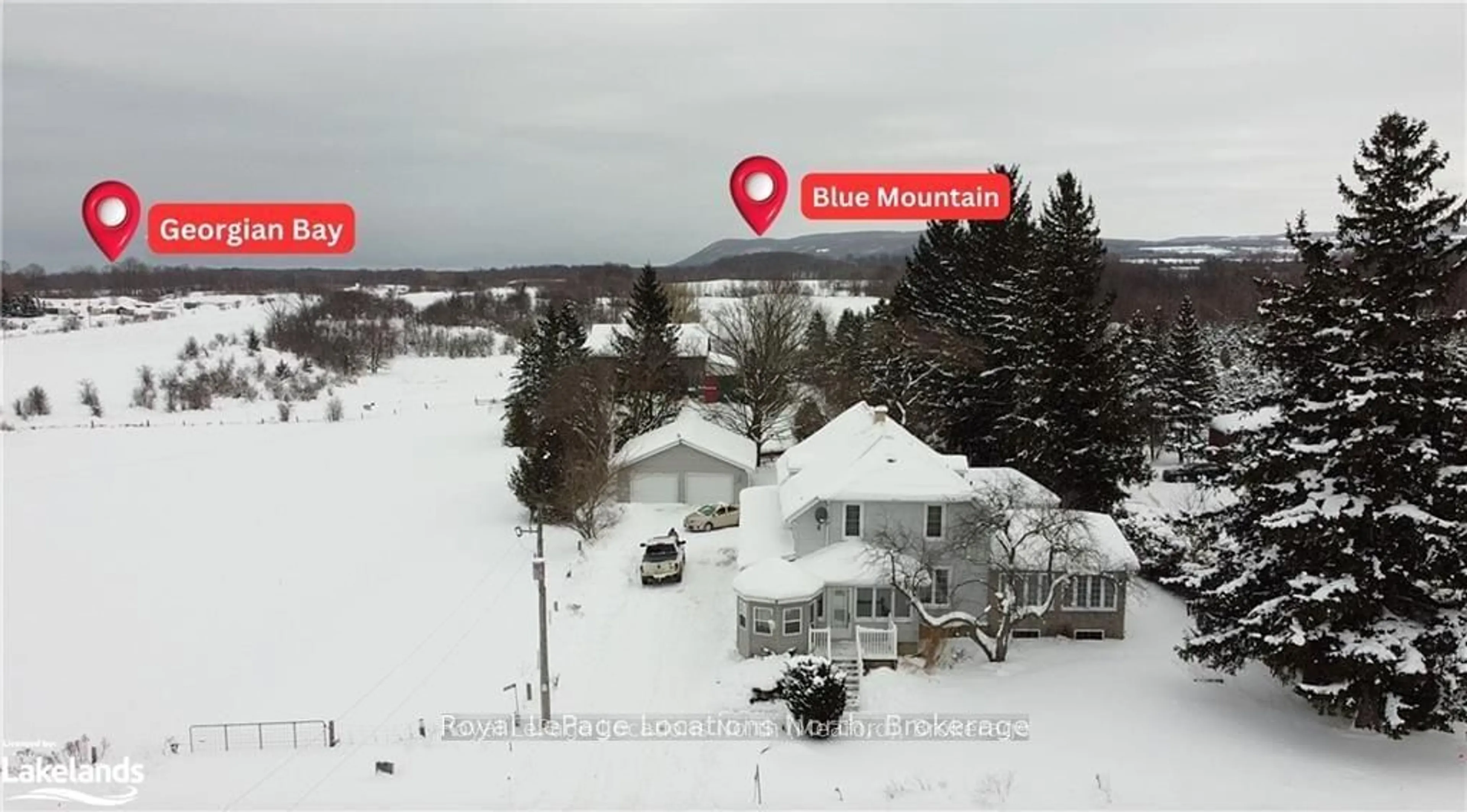 A pic from outside/outdoor area/front of a property/back of a property/a pic from drone, mountain view for 788070 Grey Road 13, Blue Mountains Ontario N0H 1J0