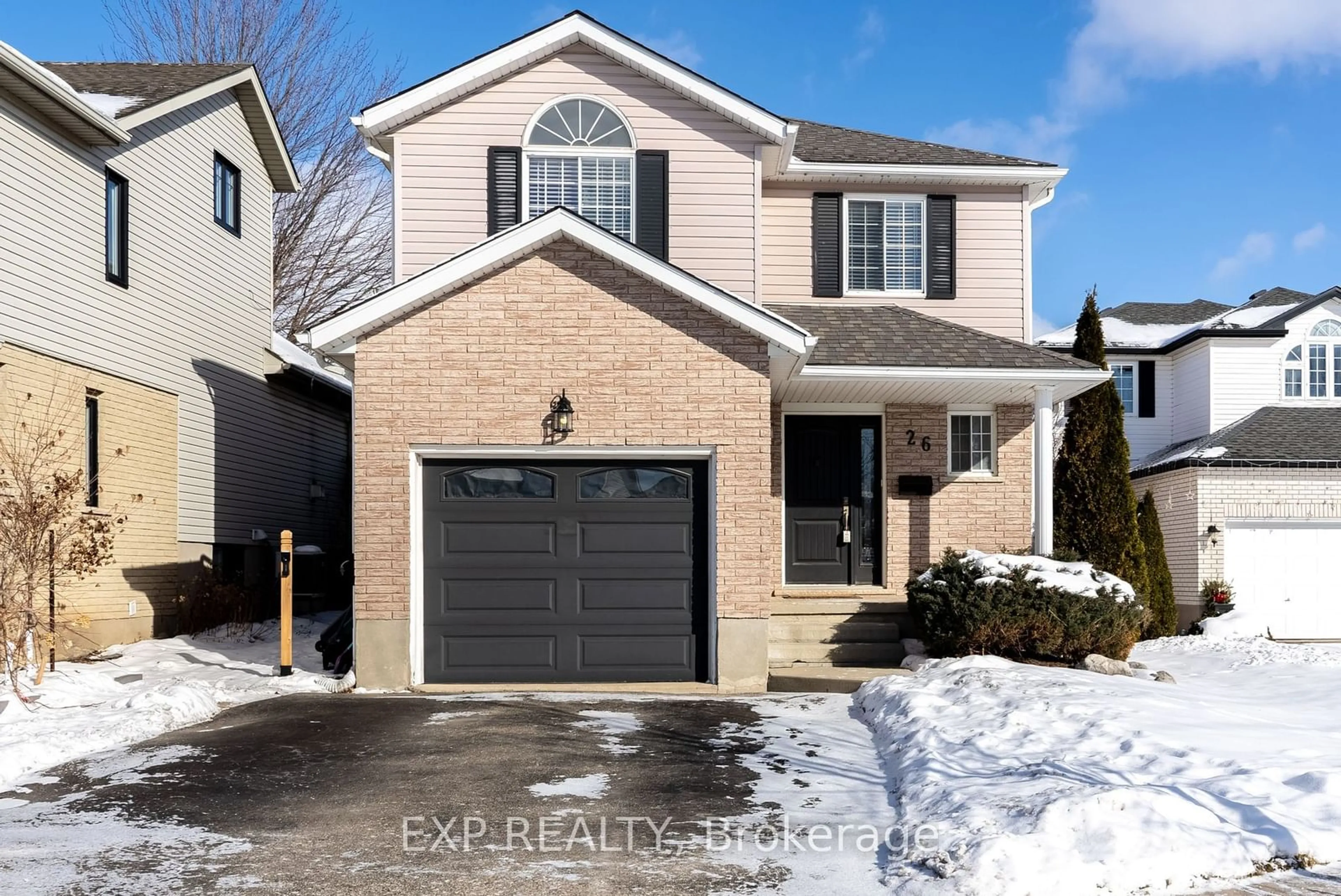 Home with brick exterior material, street for 26 Gregg Crt, Kitchener Ontario N2A 4B9