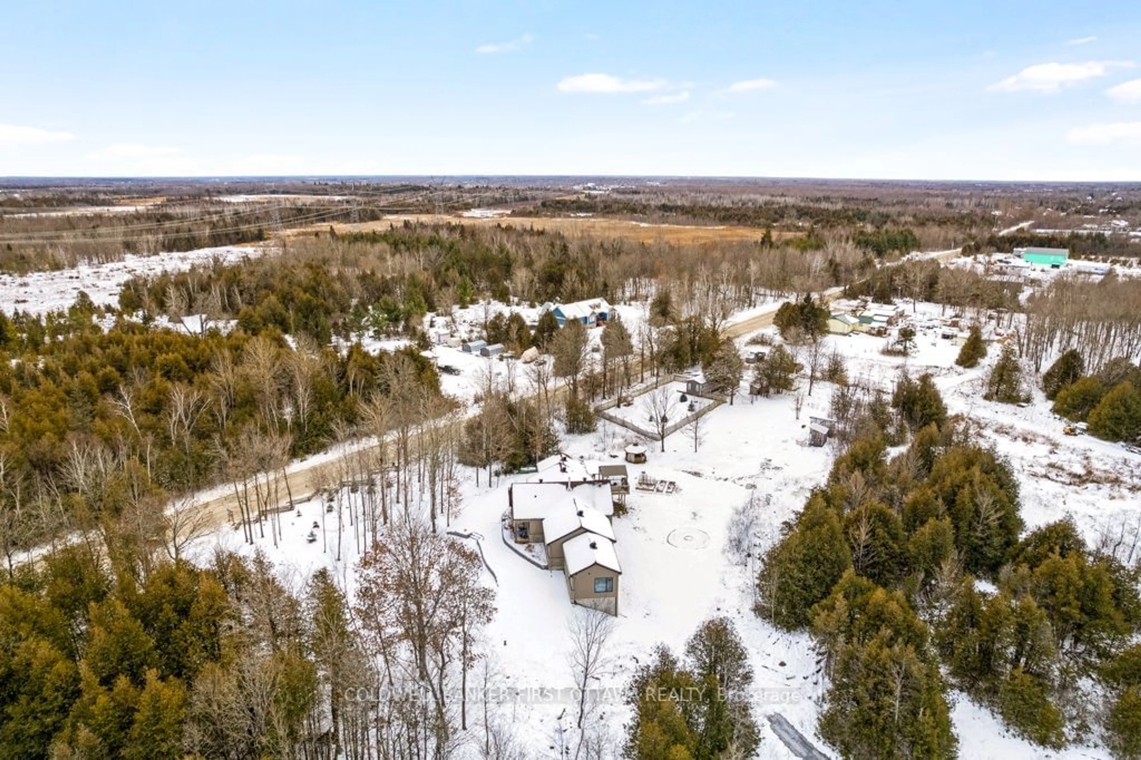 A pic from outside/outdoor area/front of a property/back of a property/a pic from drone, forest/trees view for 1608 NOLANS Rd, Montague Ontario K7A 4S6