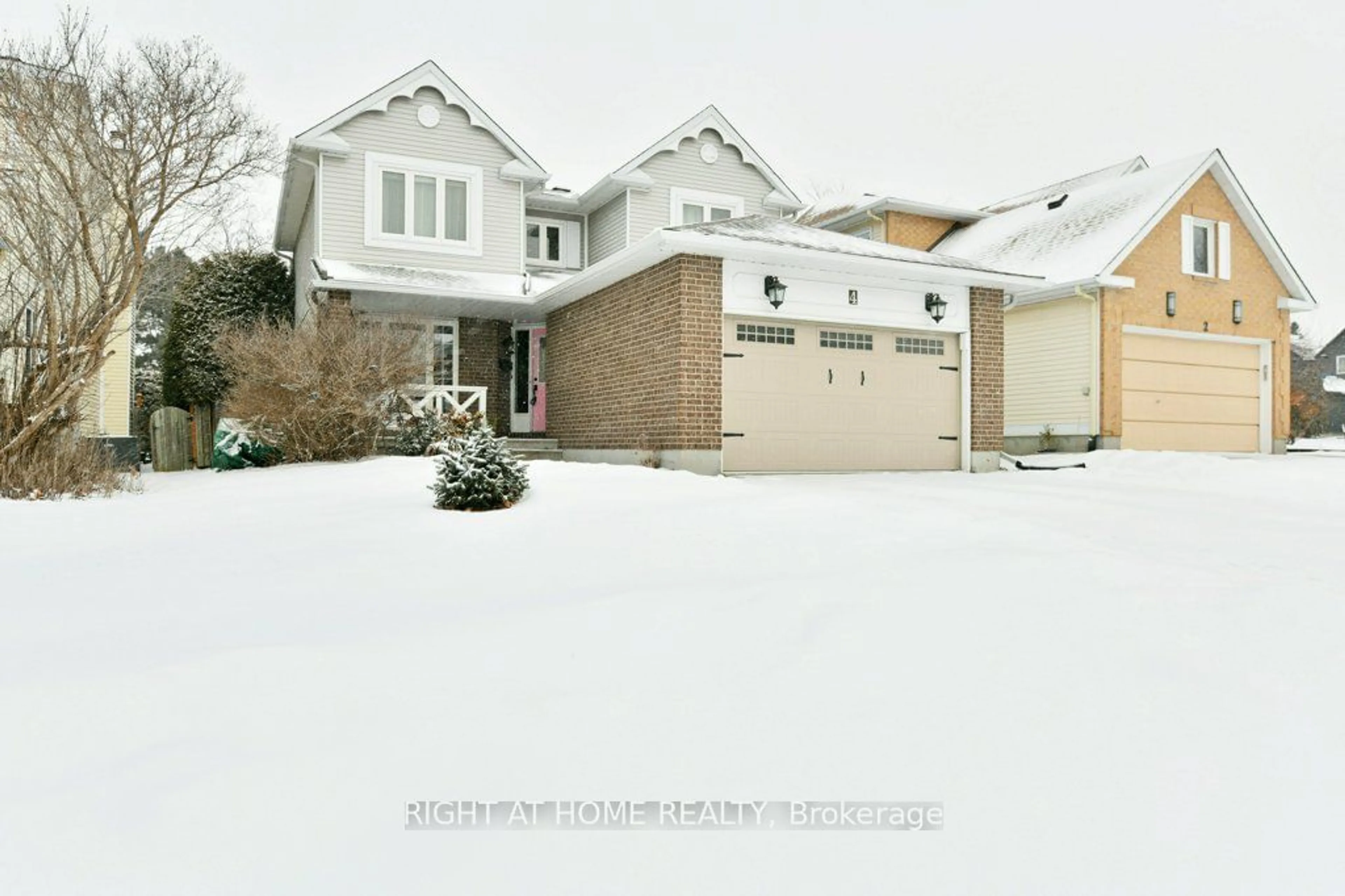 Home with vinyl exterior material, street for 4 Seabury Gate, Barrhaven Ontario K2J 2Z4