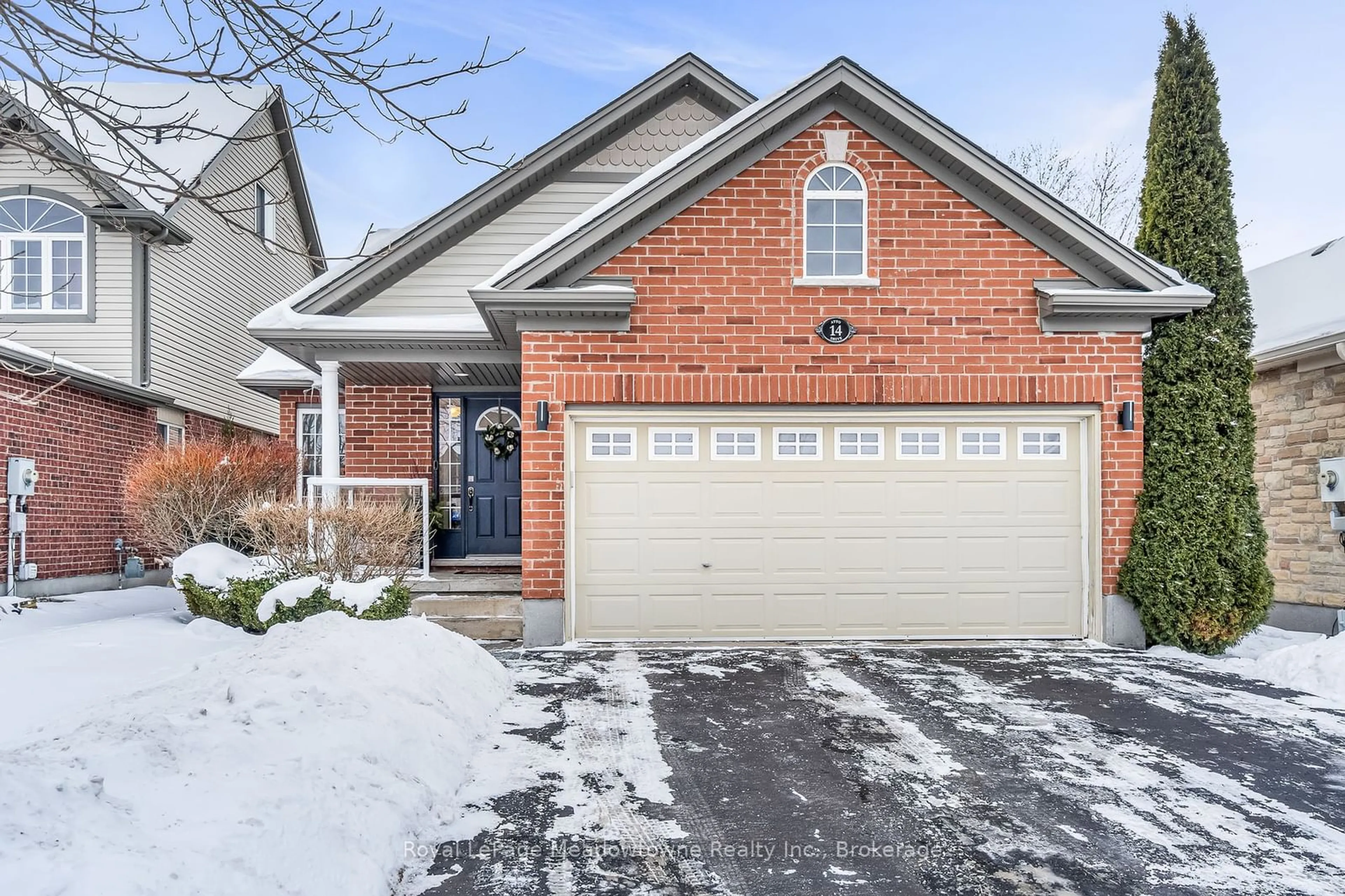 Home with brick exterior material, street for 14 Atto Dr, Guelph Ontario N1E 0E4