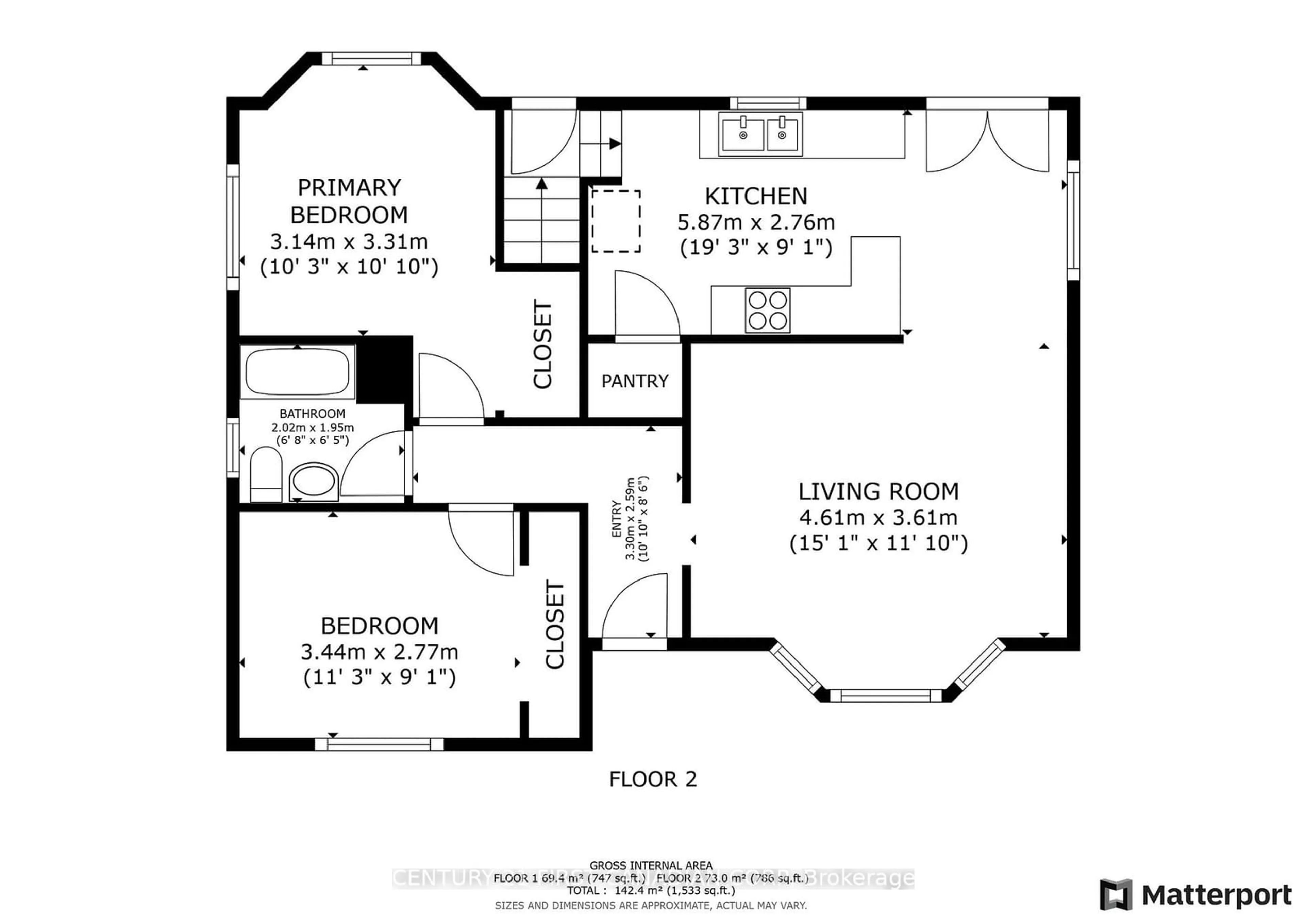 Floor plan for 74 Barker St, London Ontario N5Y 1X7