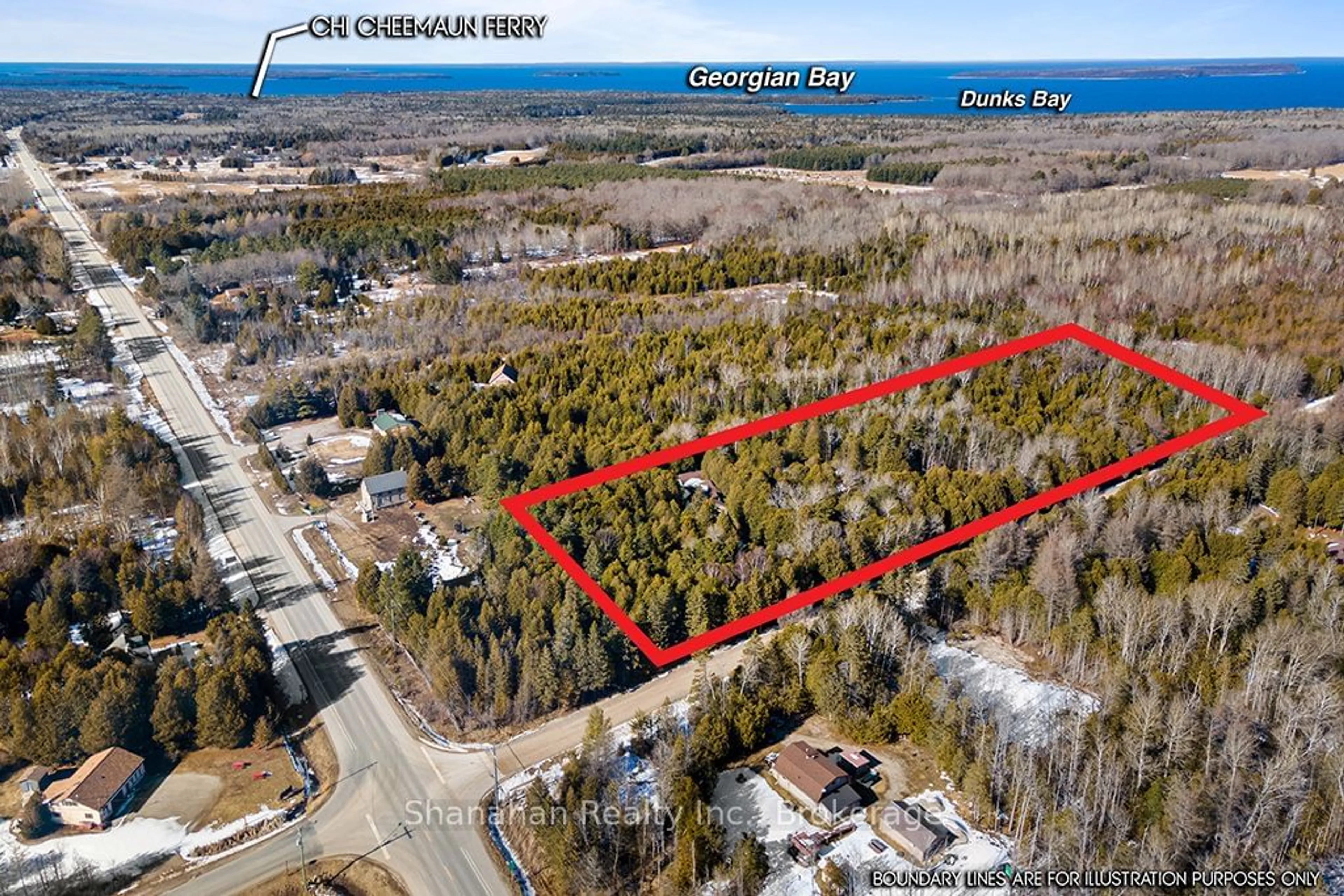 A pic from outside/outdoor area/front of a property/back of a property/a pic from drone, unknown for 17 Little Cove Rd, Northern Bruce Peninsula Ontario N0H 2R0