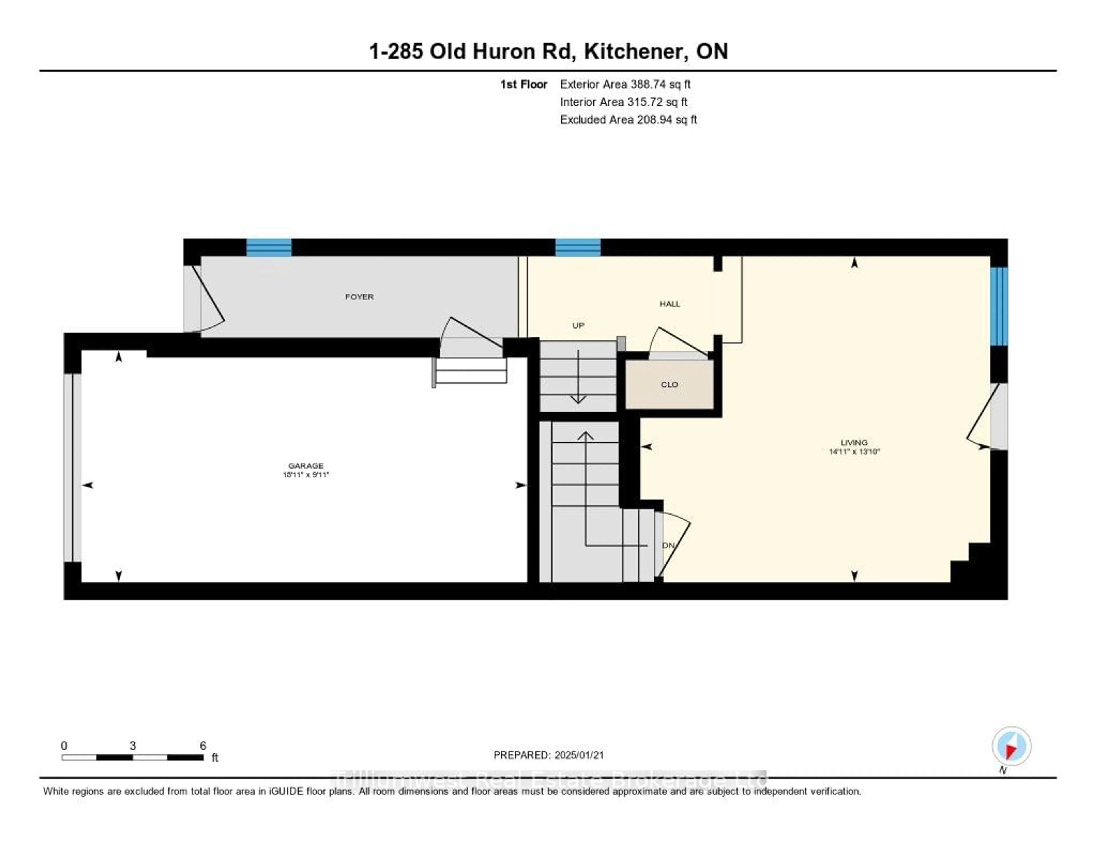 Floor plan for 285 Old Huron Rd #1, Kitchener Ontario N2R 0C4