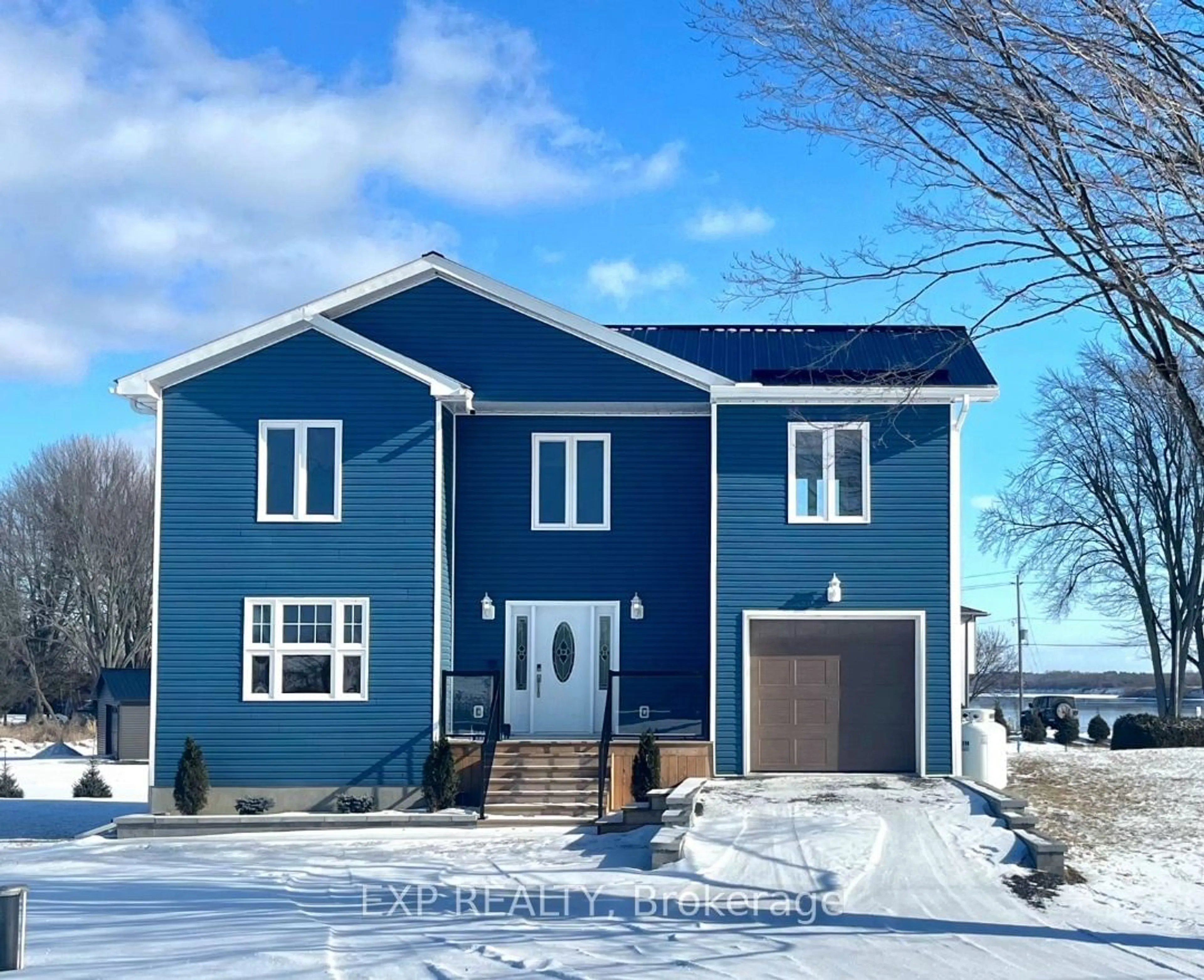 Home with vinyl exterior material, street for 5855 Marine Station Rd, South Dundas Ontario K0E 1K0