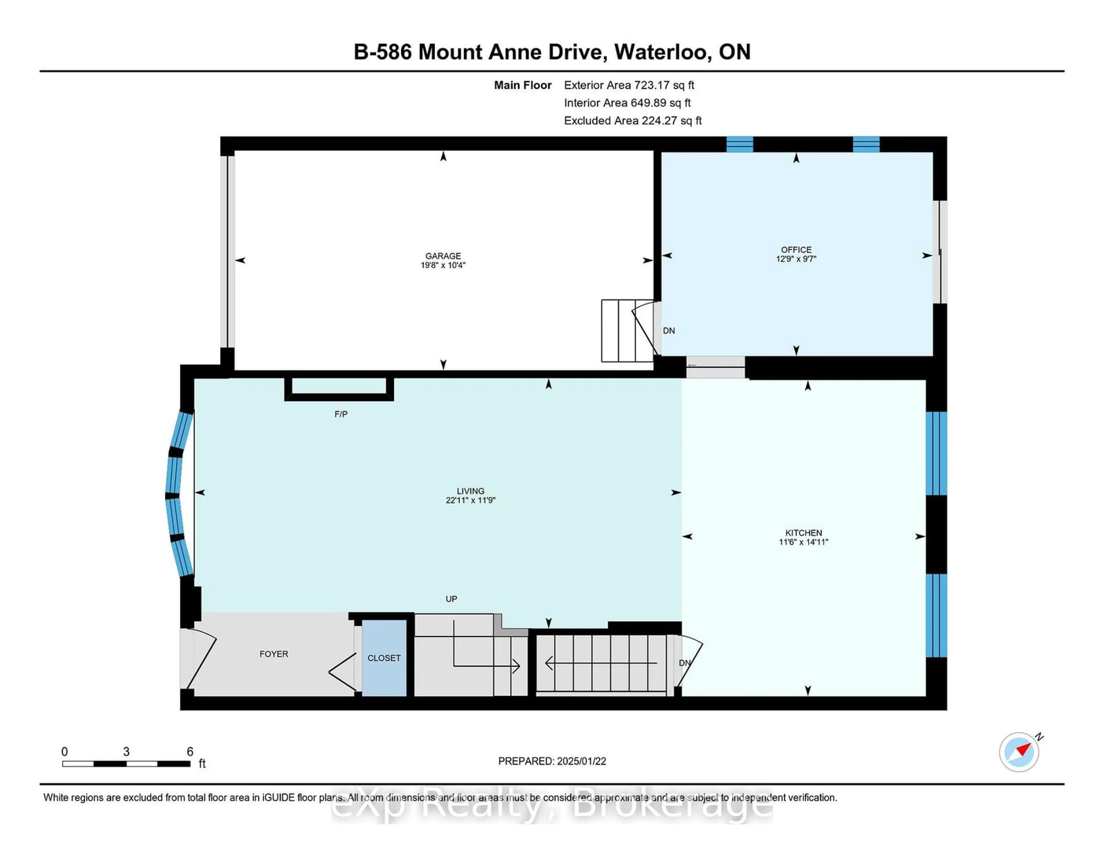 Floor plan for 586 Mount Anne Dr #B, Waterloo Ontario N2L 4W3