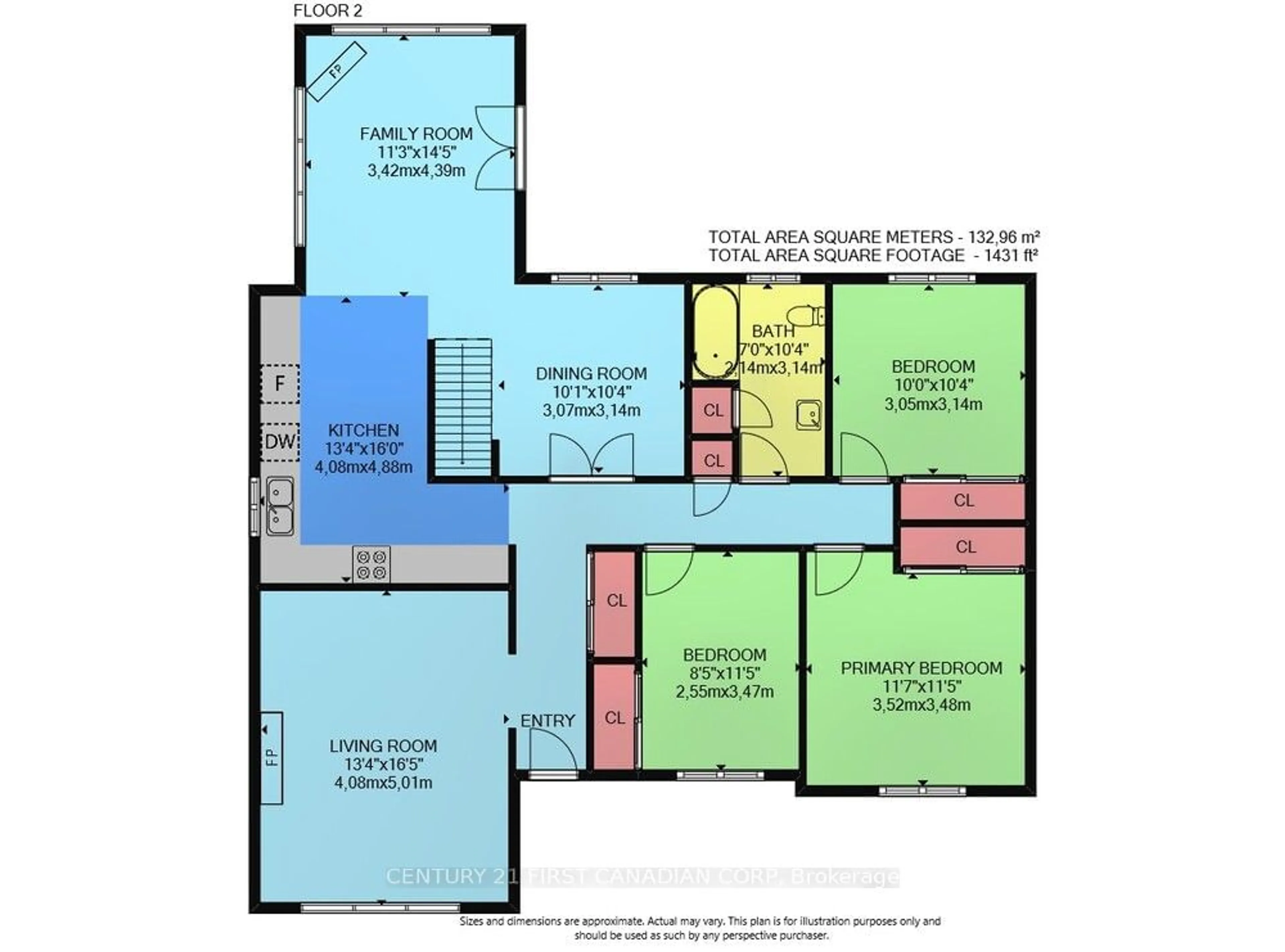 Floor plan for 458 Three Valleys Cres, London Ontario N5Z 3E7