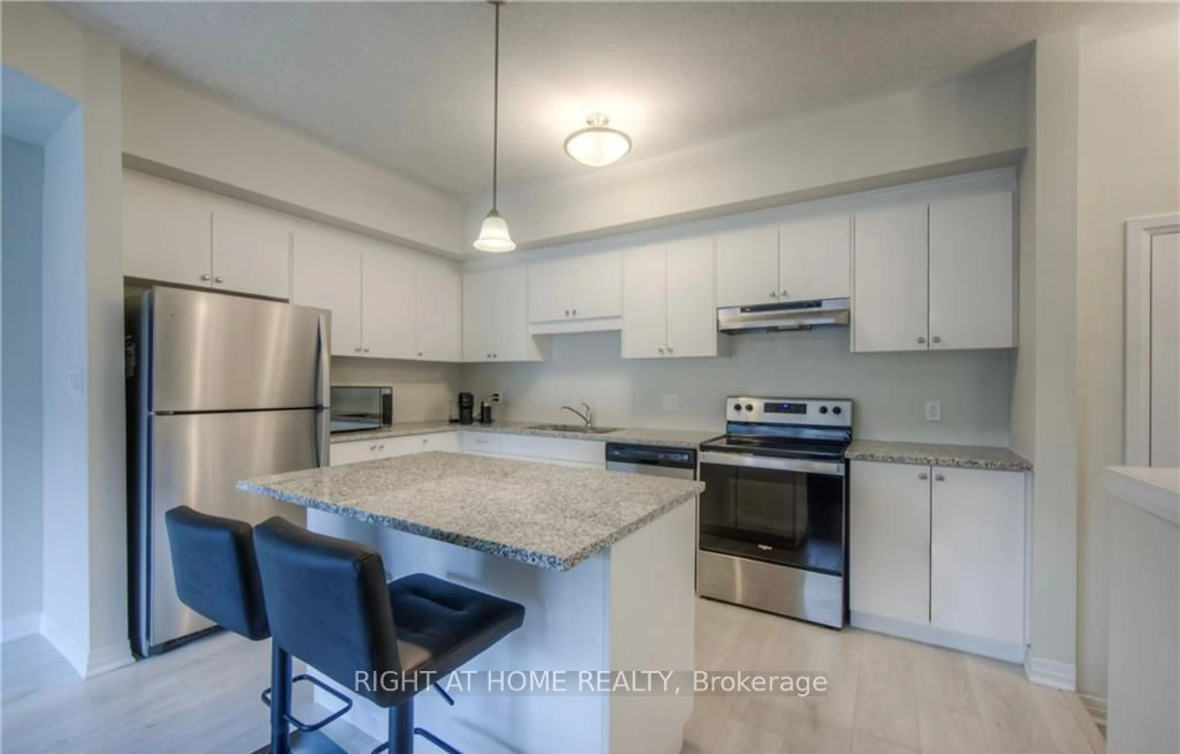 Open concept kitchen, ceramic/tile floor for 25 Isherwood Ave #55, Cambridge Ontario N1R 0E2