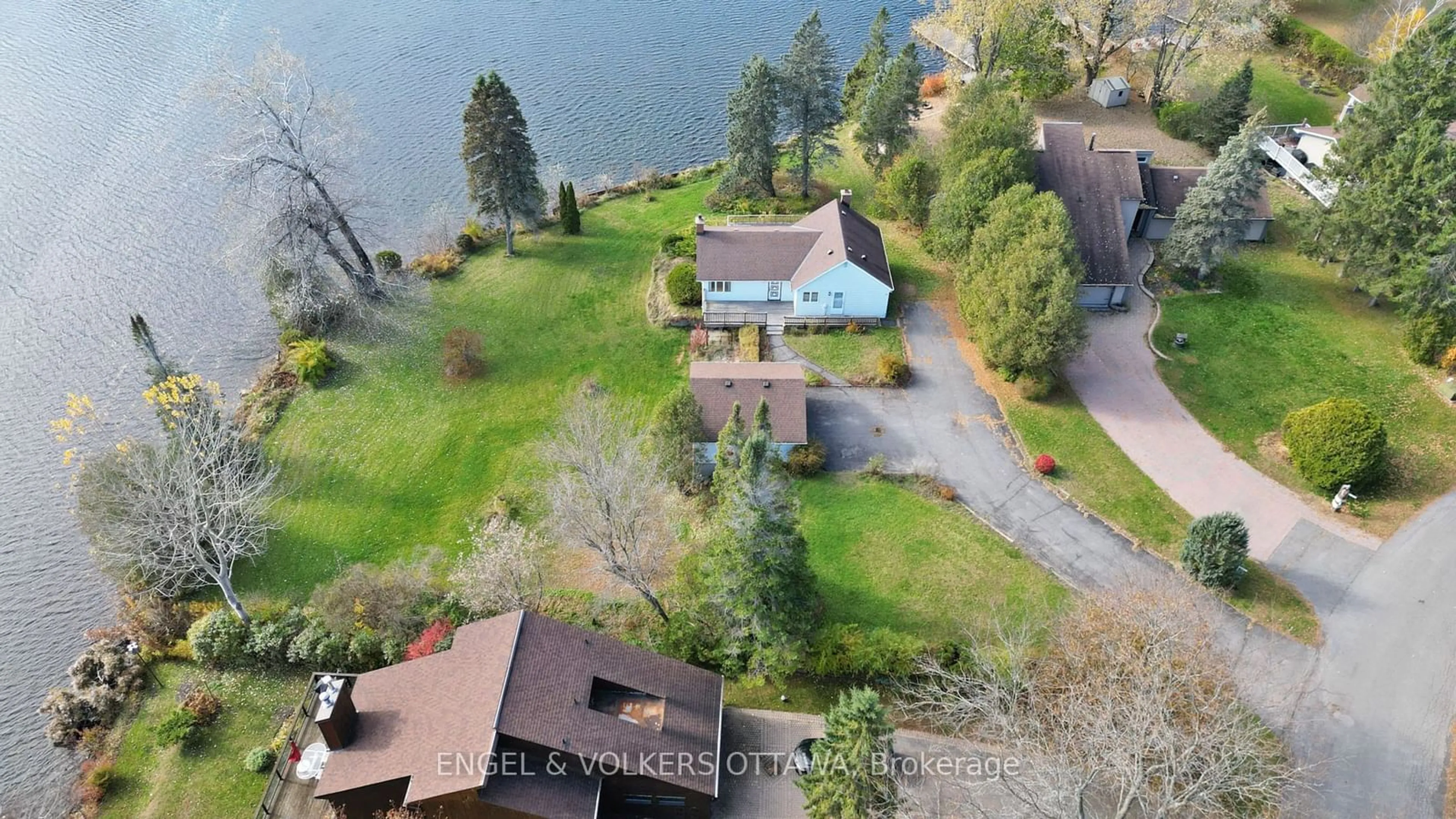 A pic from outside/outdoor area/front of a property/back of a property/a pic from drone, water/lake/river/ocean view for 5328 Kilby Lane, Manotick - Kars - Rideau Twp and Area Ontario K4M 1B4