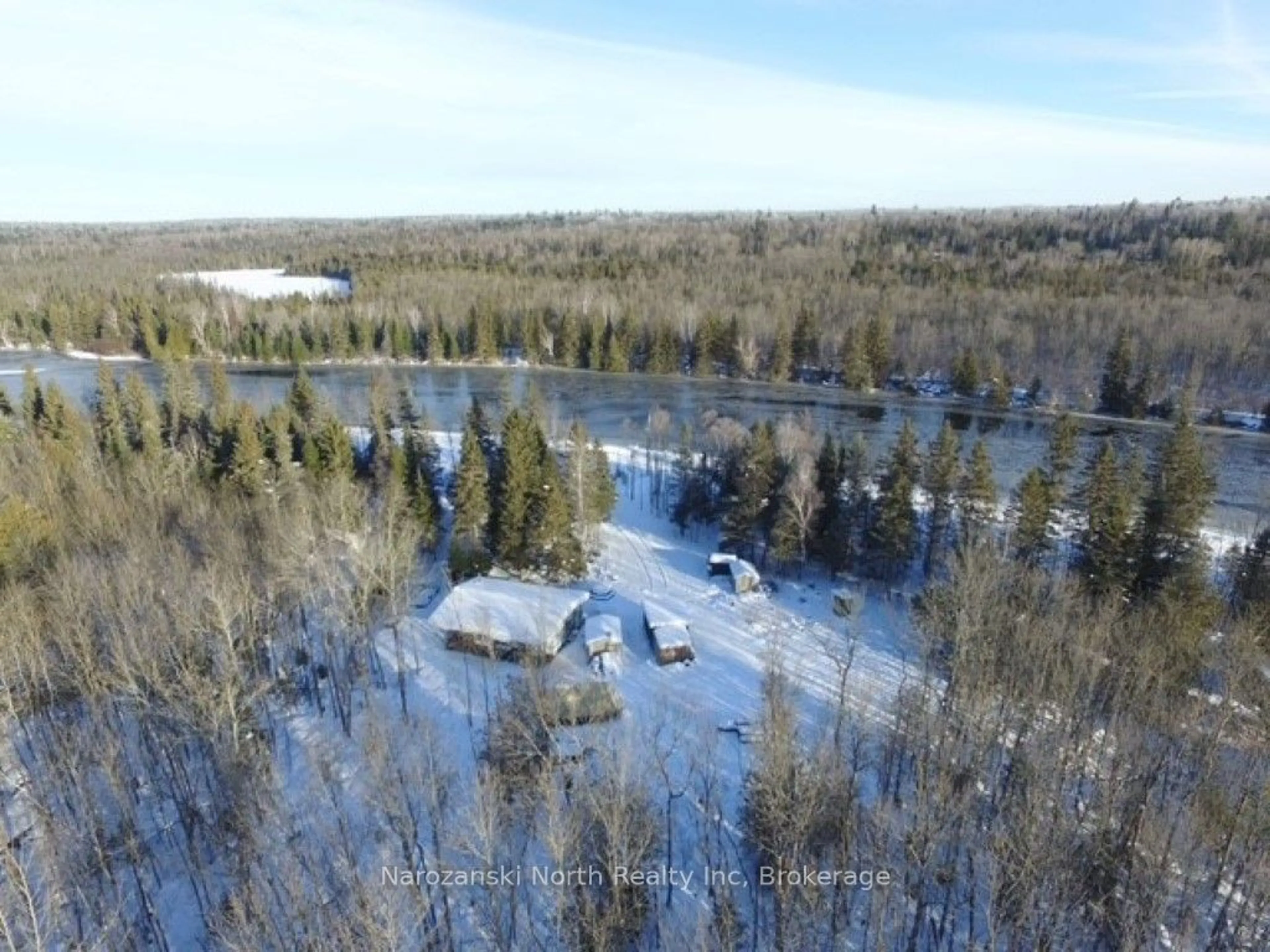 A pic from outside/outdoor area/front of a property/back of a property/a pic from drone, forest/trees view for 154 lapointe Rd, West Nipissing Ontario P0H 1L0