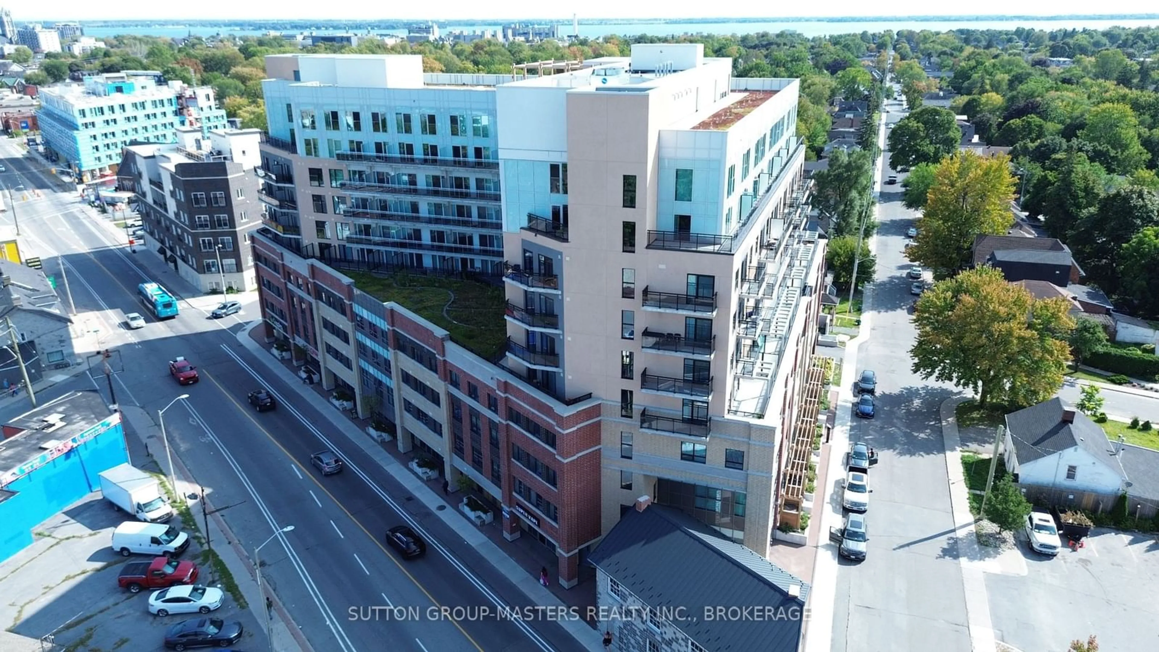 A pic from outside/outdoor area/front of a property/back of a property/a pic from drone, city buildings view from balcony for 652 Princess St #211, Kingston Ontario K7L 1E5