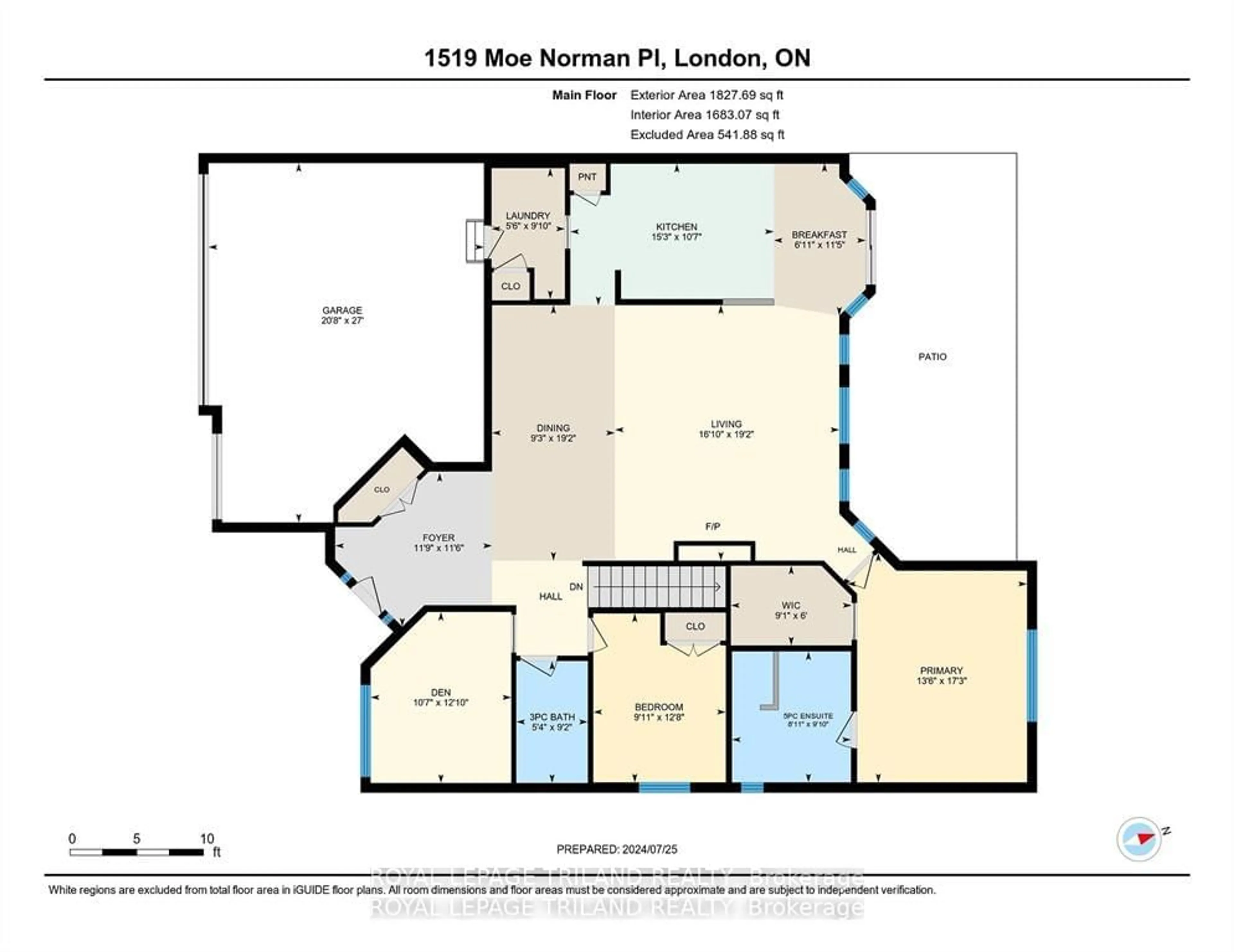 Floor plan for 1519 Moe Norman Pl, London Ontario N6K 5R5