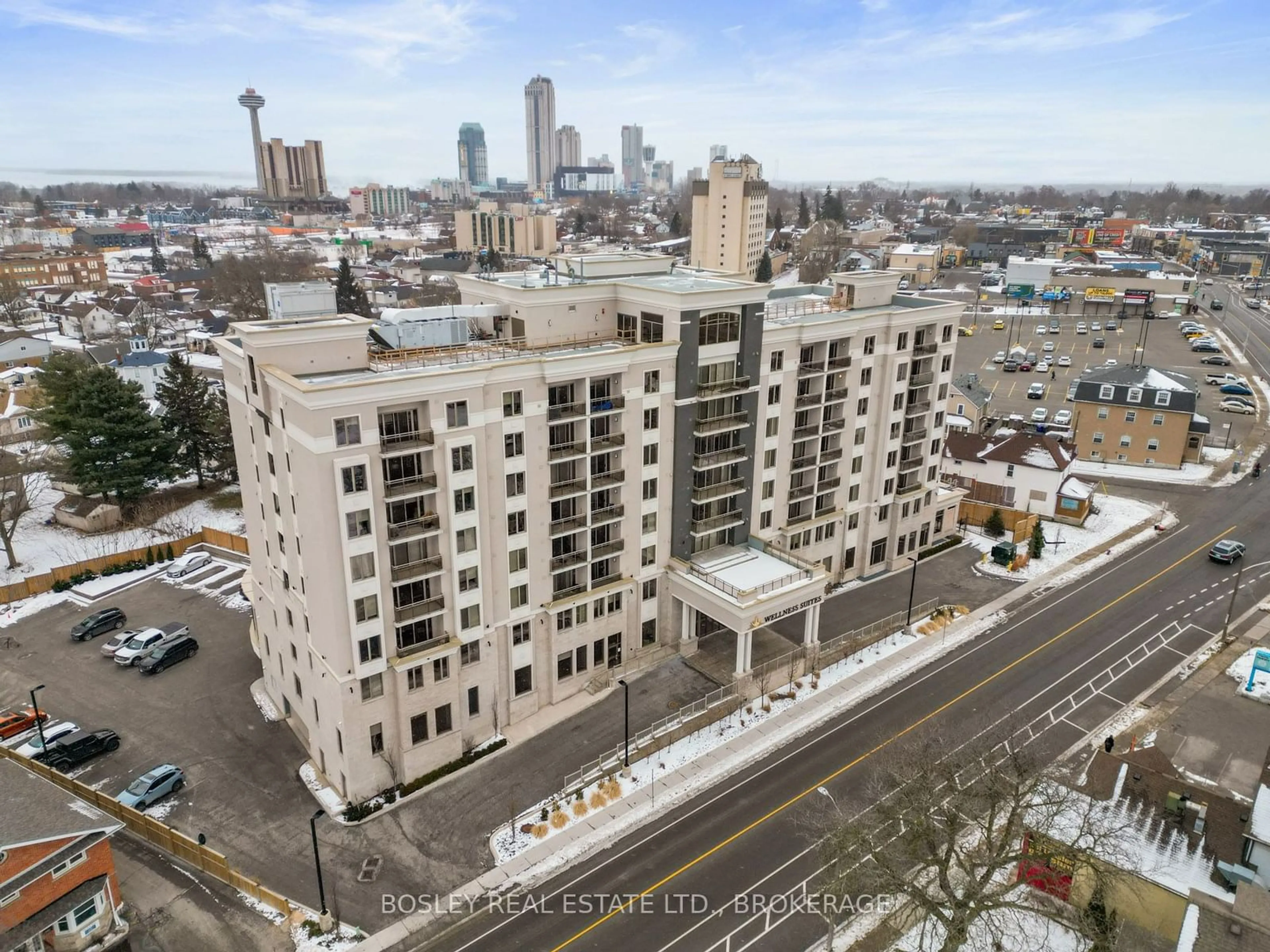 A pic from outside/outdoor area/front of a property/back of a property/a pic from drone, city buildings view from balcony for 5698 Main St #411, Niagara Falls Ontario L2G 0Z2