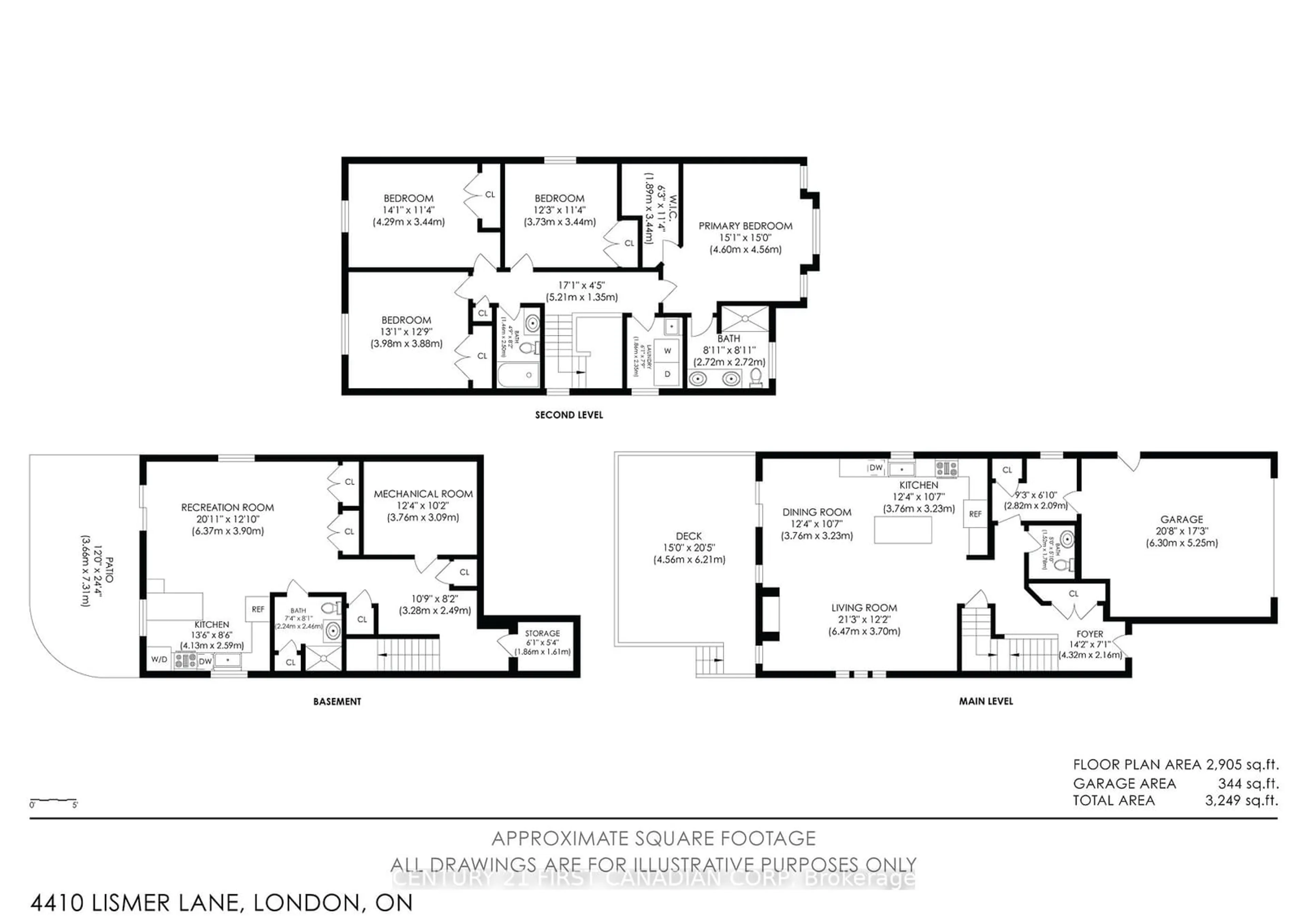 Floor plan for 4410 Lismer Lane, London Ontario N6L 0E1