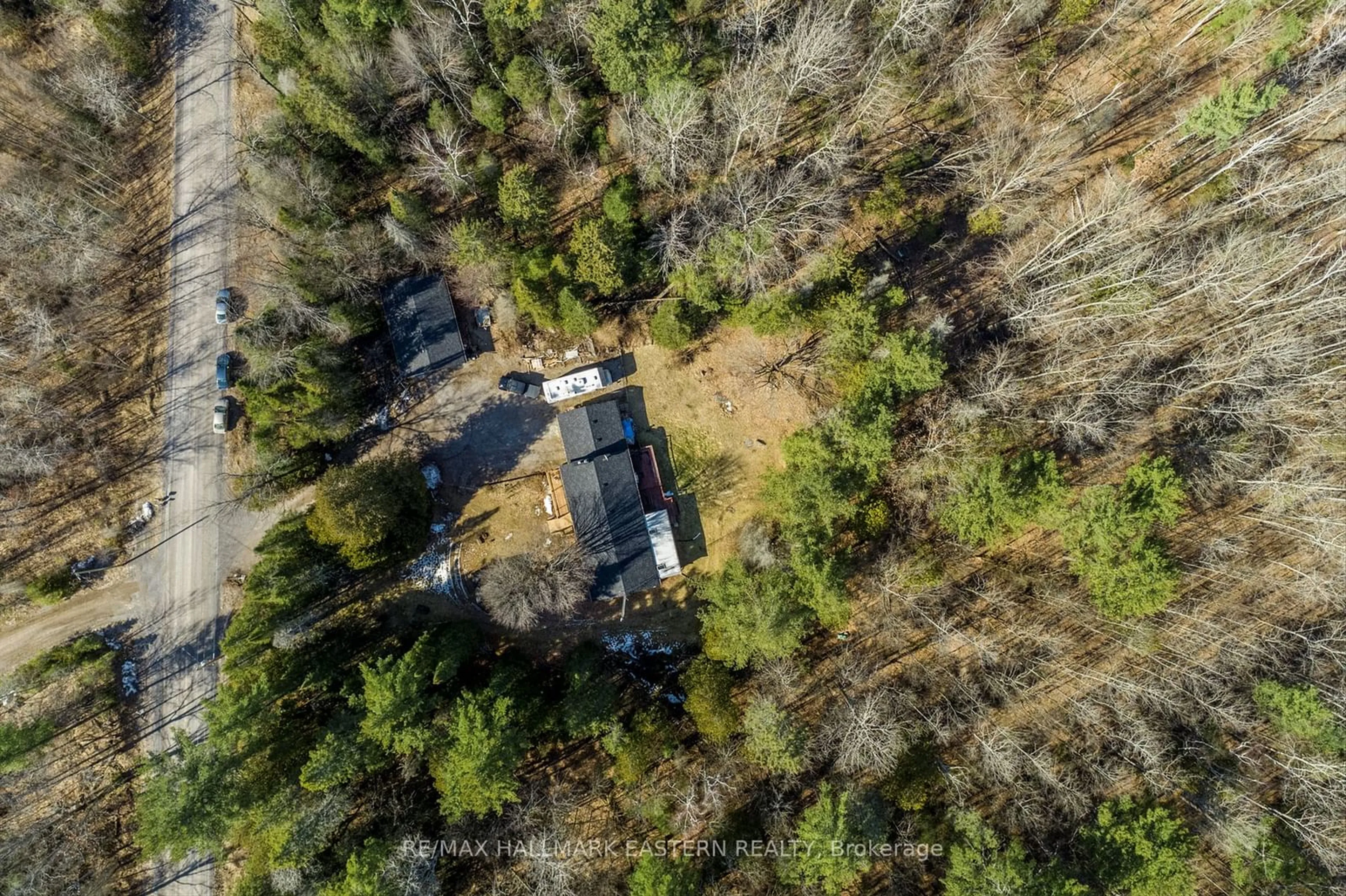 A pic from outside/outdoor area/front of a property/back of a property/a pic from drone, forest/trees view for 517 BELMONT 2ND Line, Havelock-Belmont-Methuen Ontario K0L 1Z0