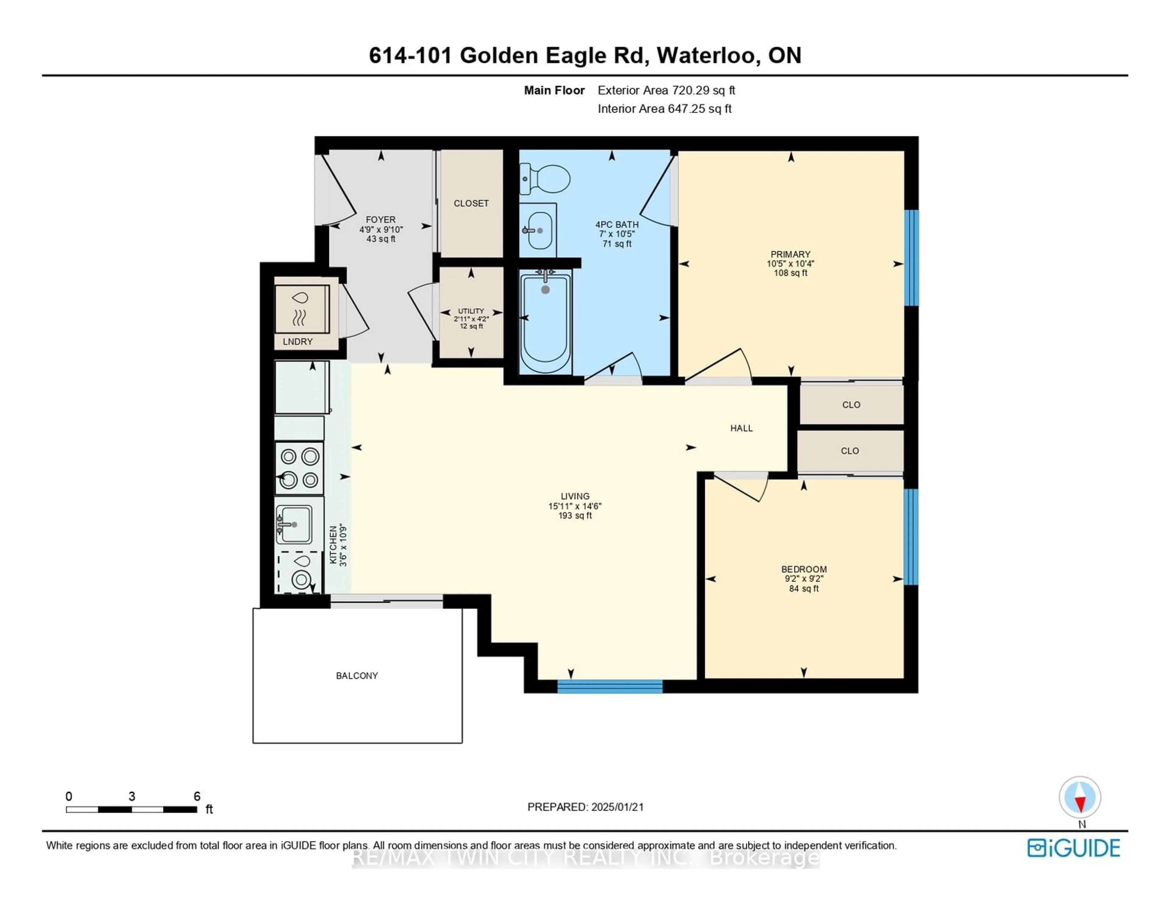 Floor plan for 101 Golden Eagle Rd #614, Waterloo Ontario N2V 0H4