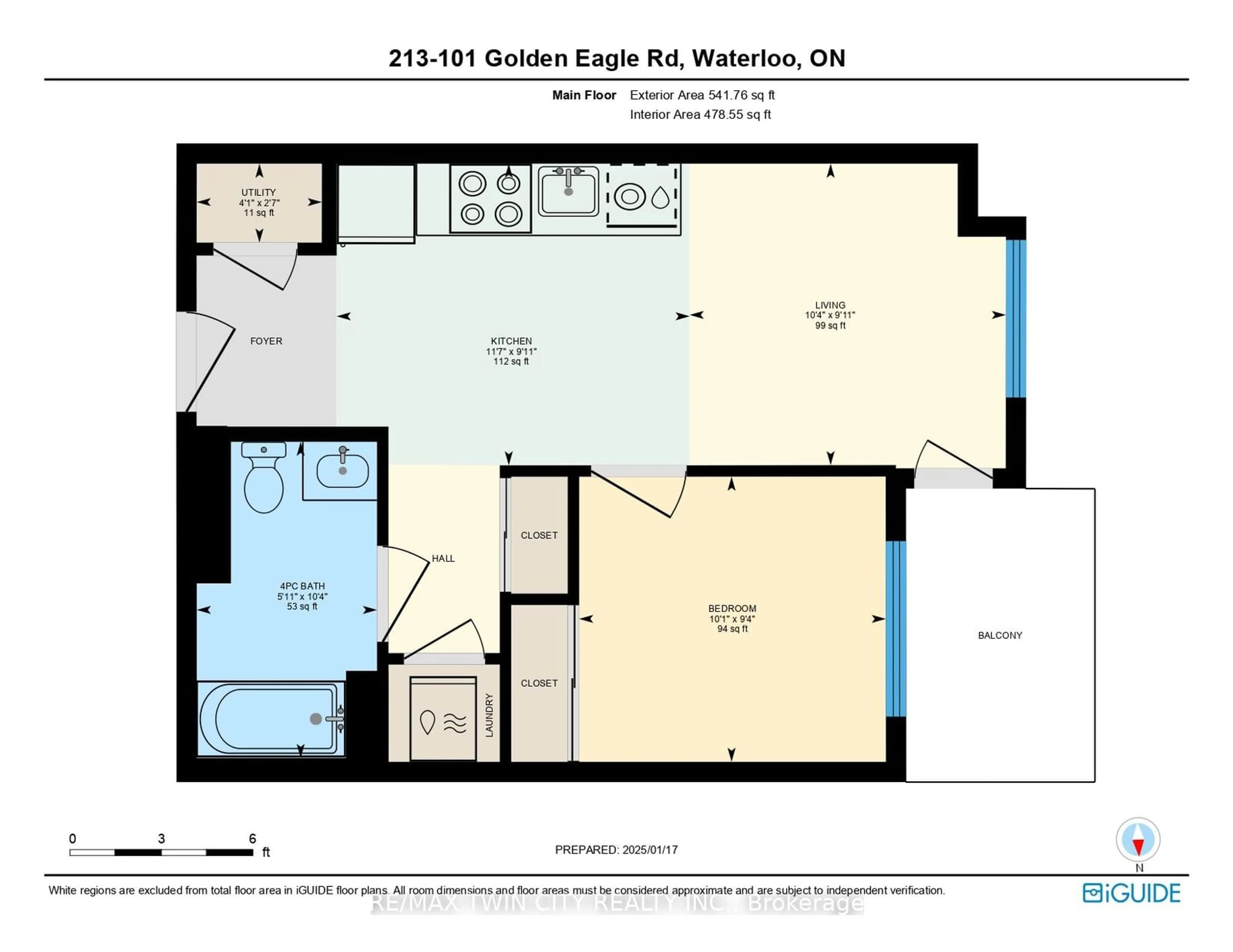 Floor plan for 101 Golden Eagle Rd #213, Waterloo Ontario N2V 0H4