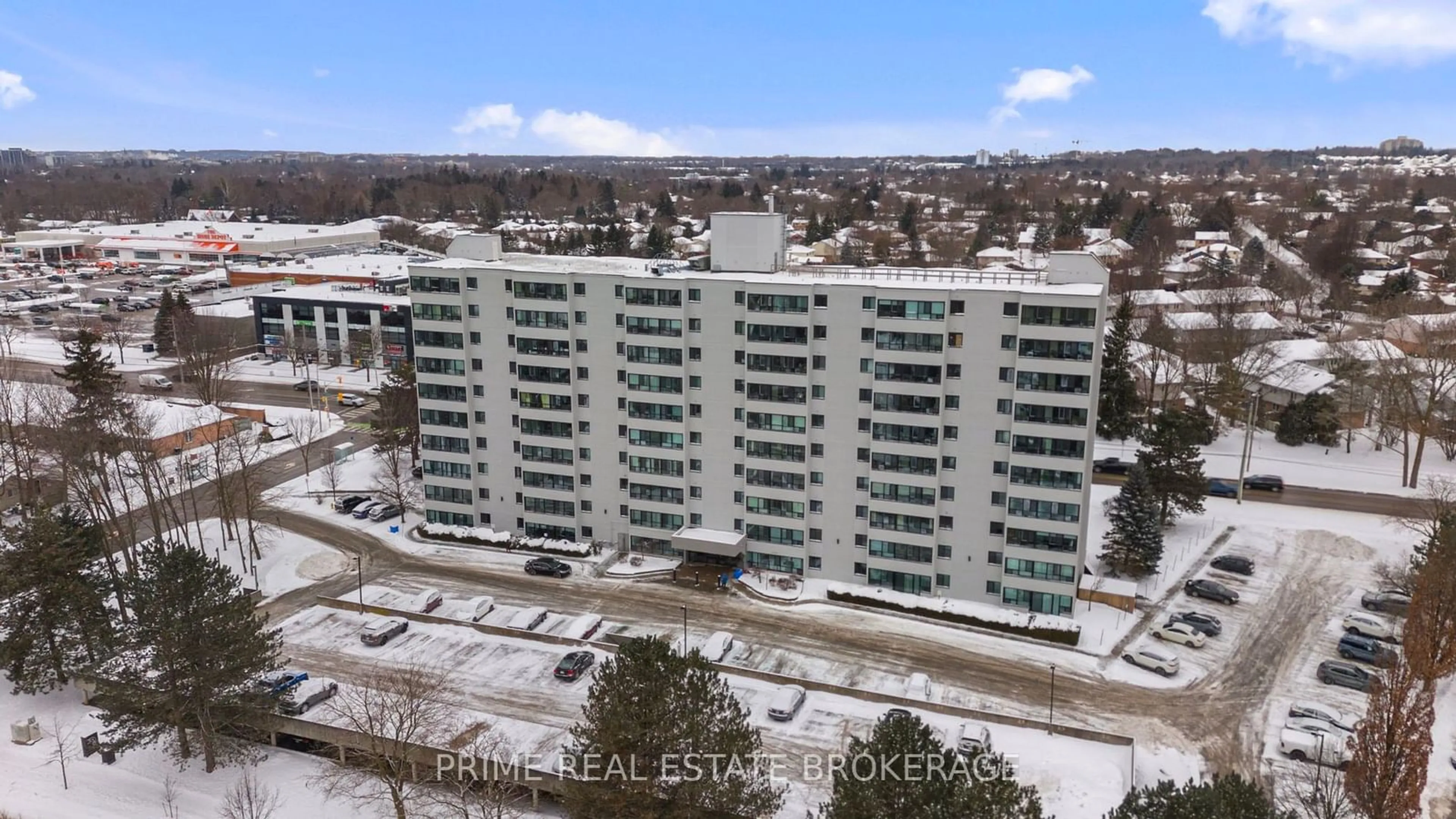 A pic from outside/outdoor area/front of a property/back of a property/a pic from drone, city buildings view from balcony for 600 Grenfell Dr #207, London Ontario N5X 2R8