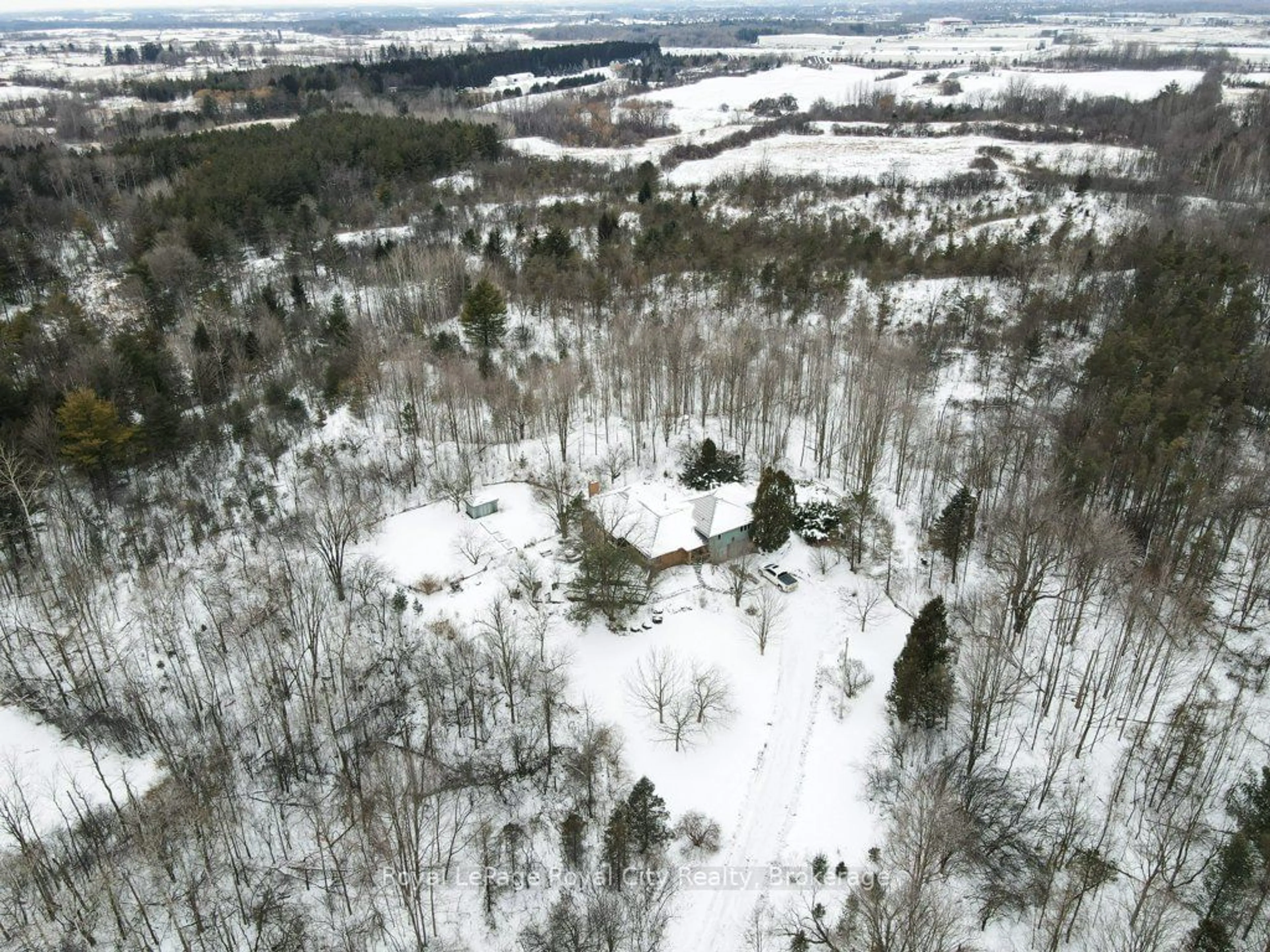 A pic from outside/outdoor area/front of a property/back of a property/a pic from drone, forest/trees view for 6992 Concession 4, Puslinch Ontario N0B 2J0