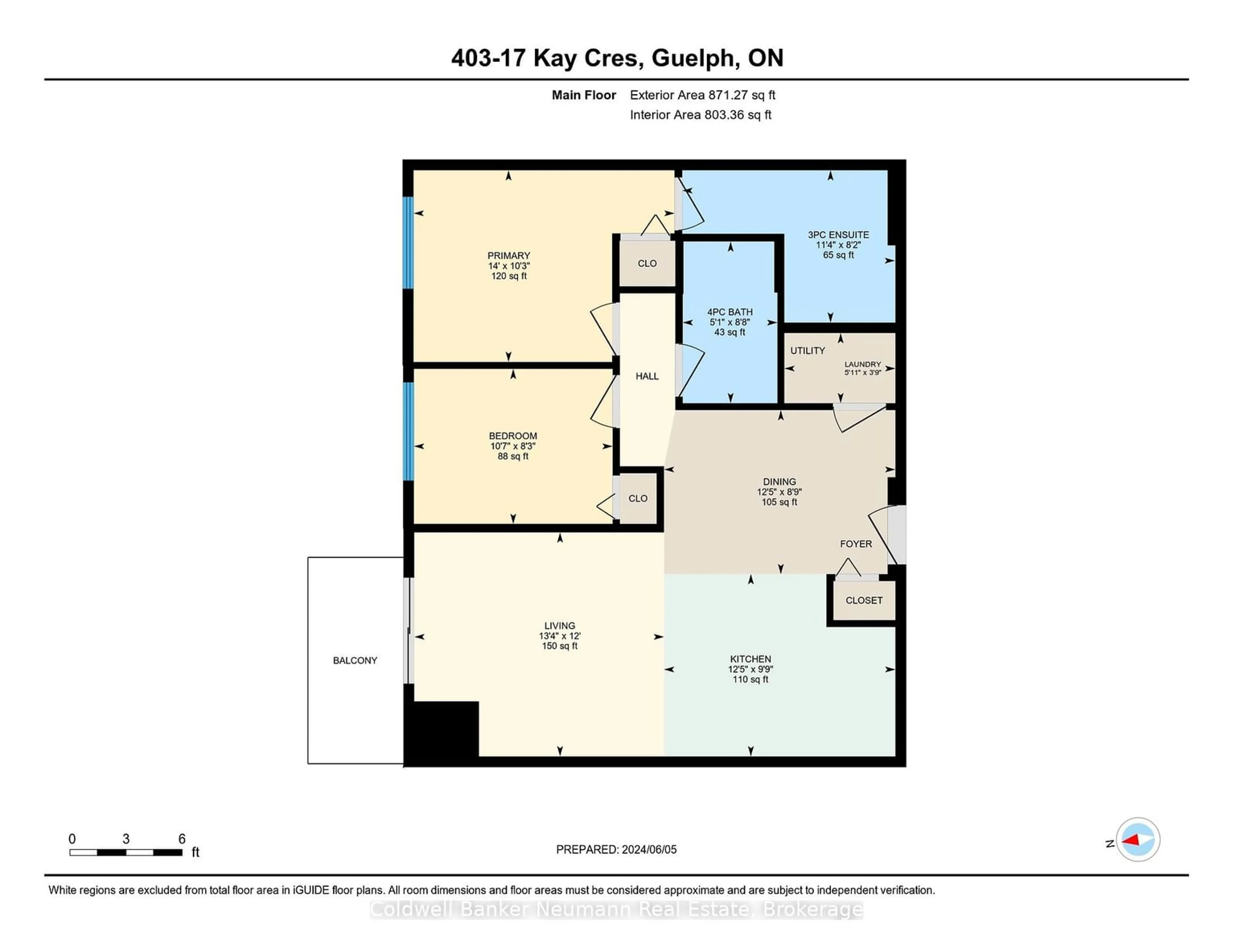 Floor plan for 17 Kay Crescent Cres #403, Guelph Ontario N1L 0P1