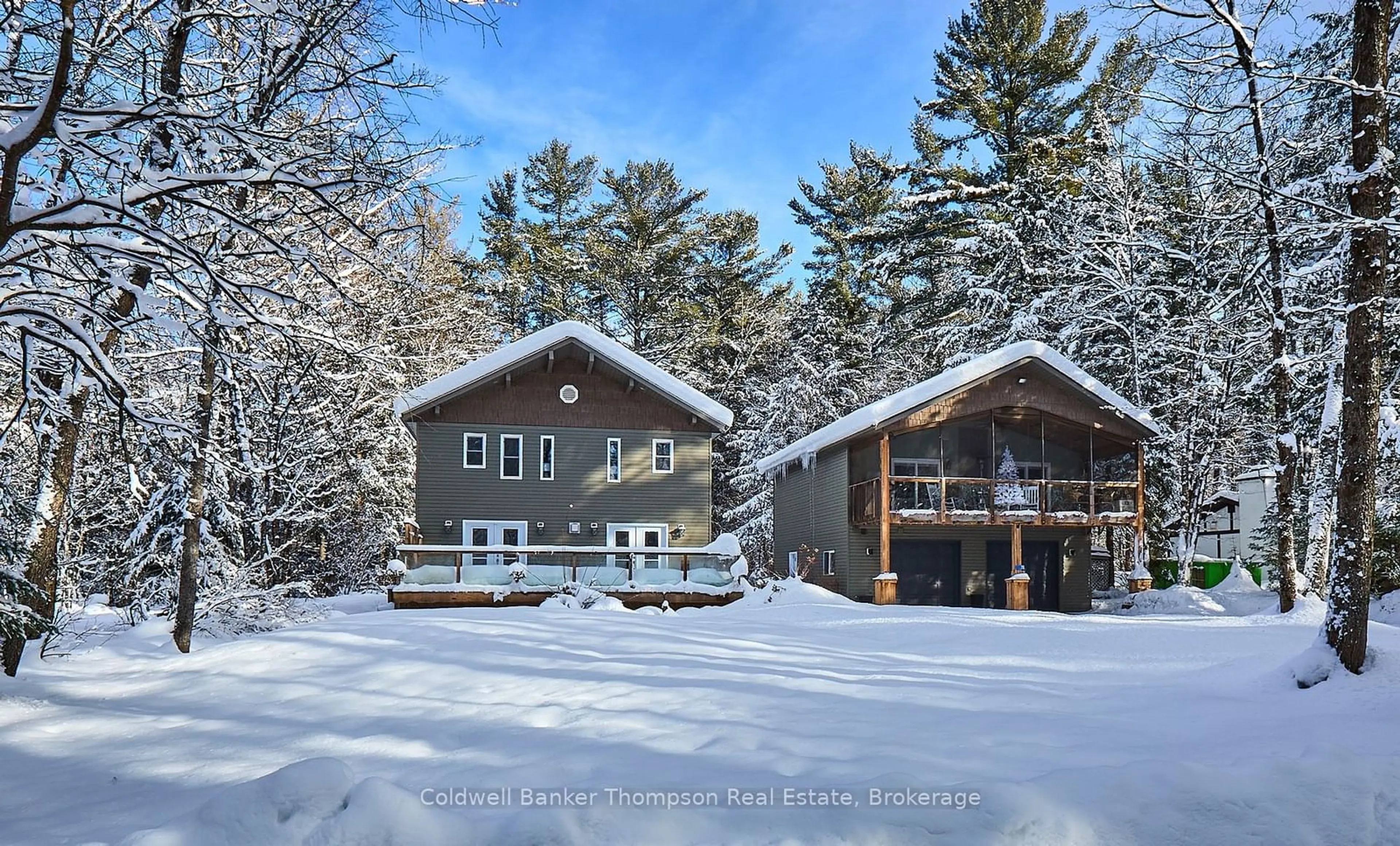 A pic from outside/outdoor area/front of a property/back of a property/a pic from drone, unknown for 73 PENNYS Lane, Huntsville Ontario P0B 1M0