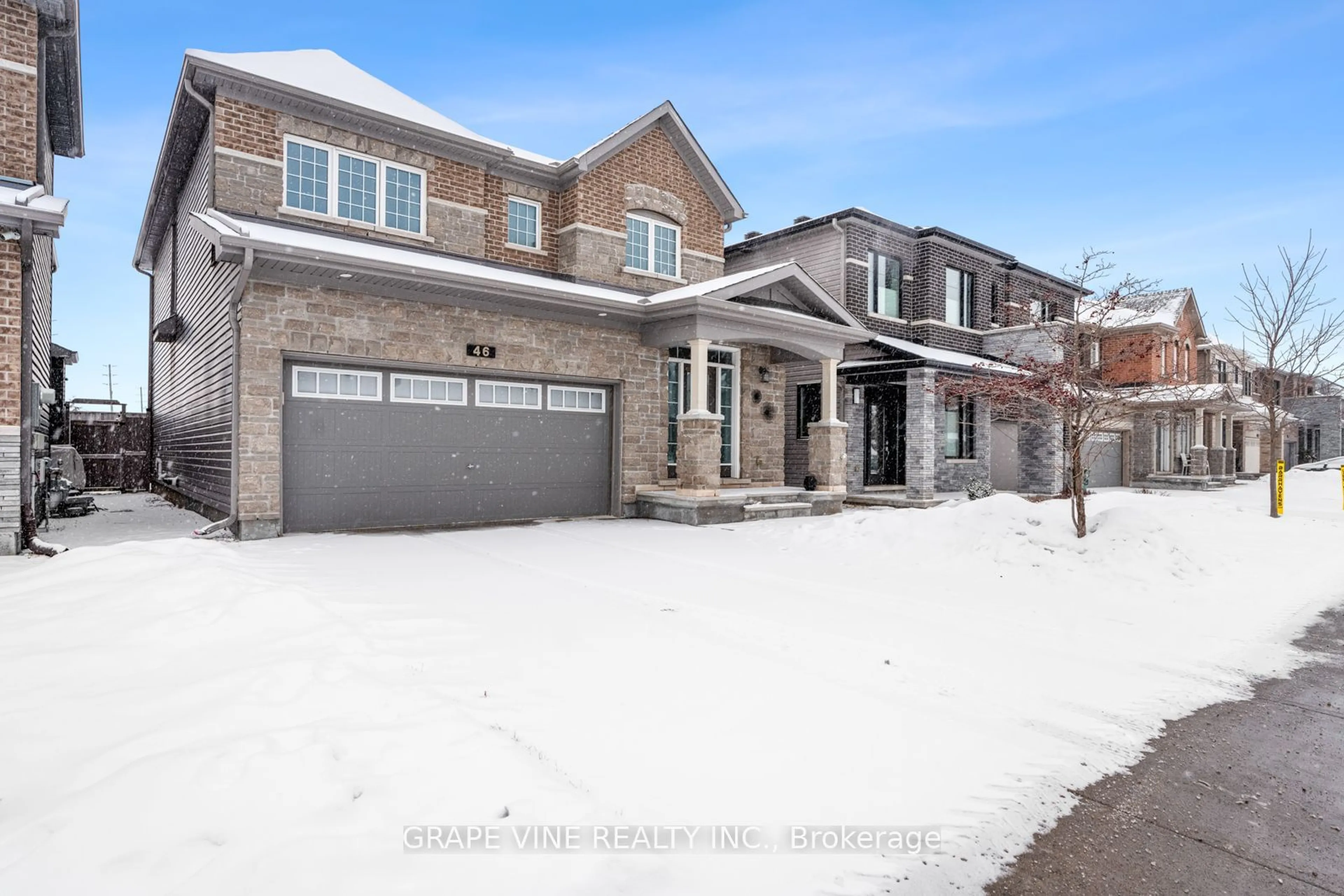 Home with brick exterior material, street for 46 Knockaderry Cres, Barrhaven Ontario K2J 6G8