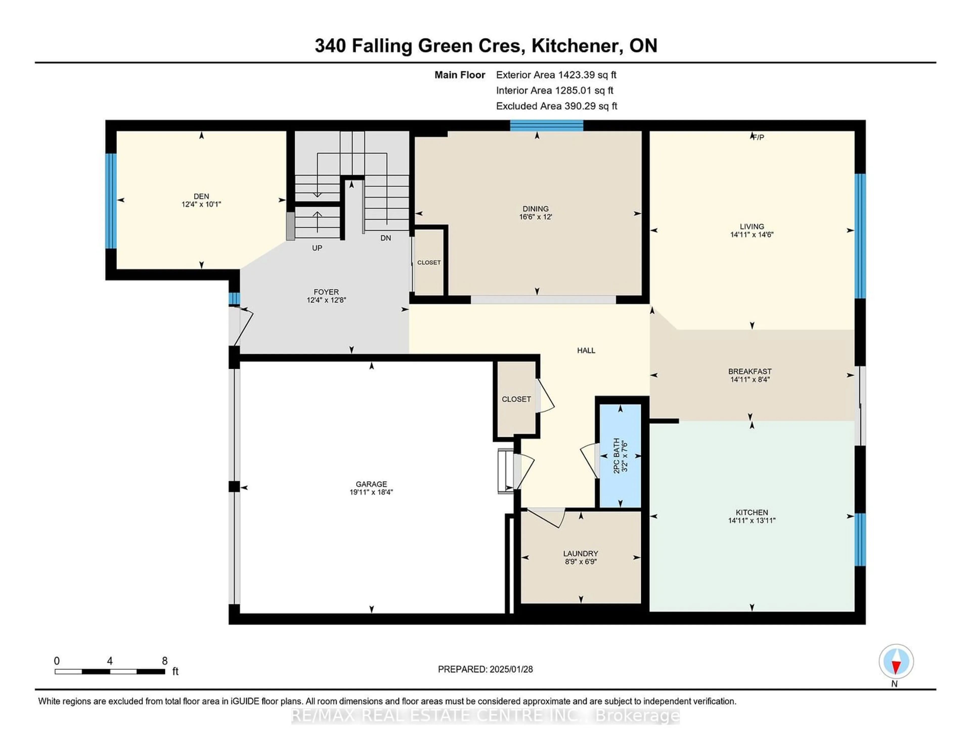 Floor plan for 340 Falling Green Cres, Kitchener Ontario N2R 0G4