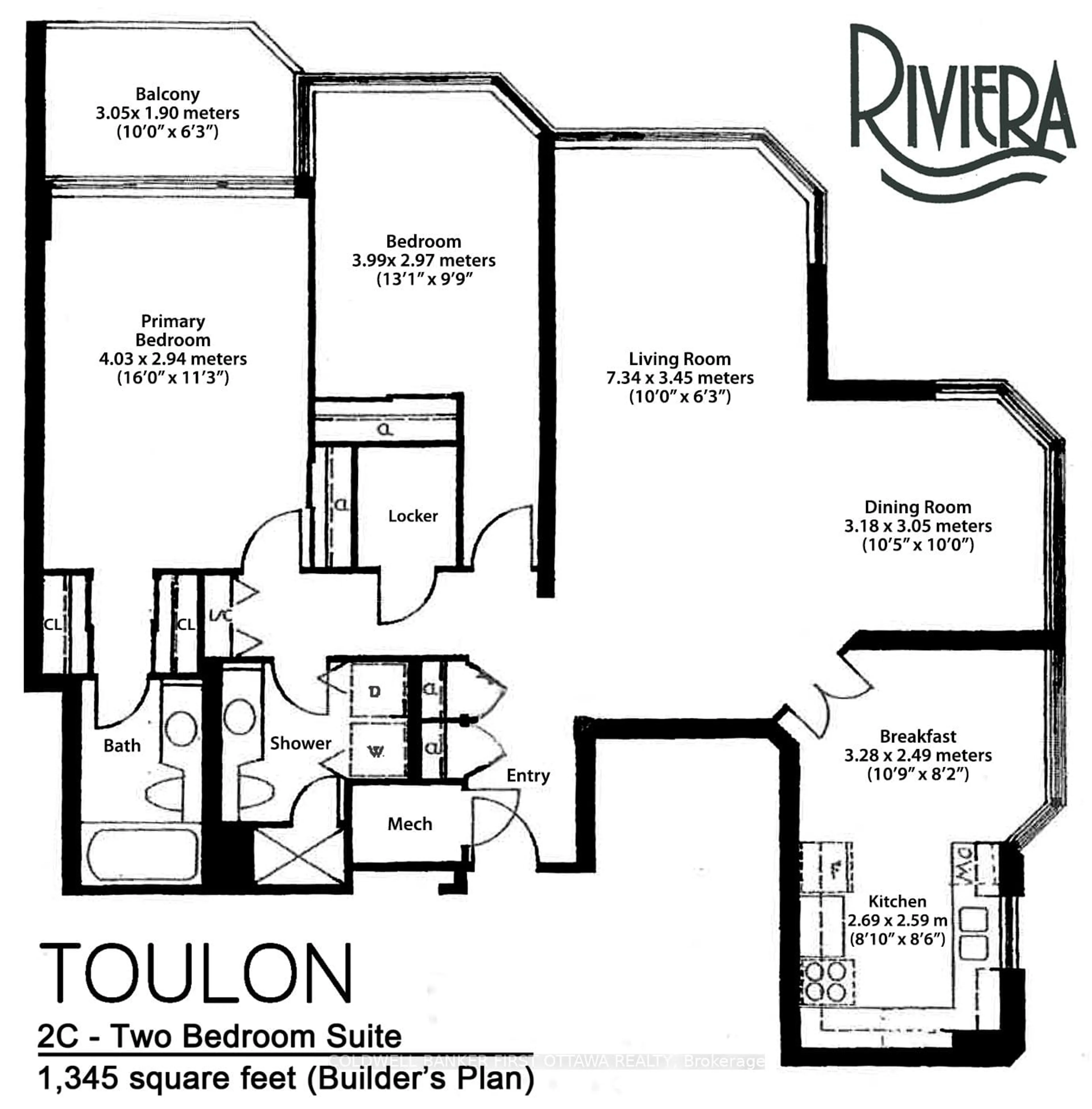 Floor plan for 1510 Riverside Dr #904, Alta Vista and Area Ontario K1G 4X5