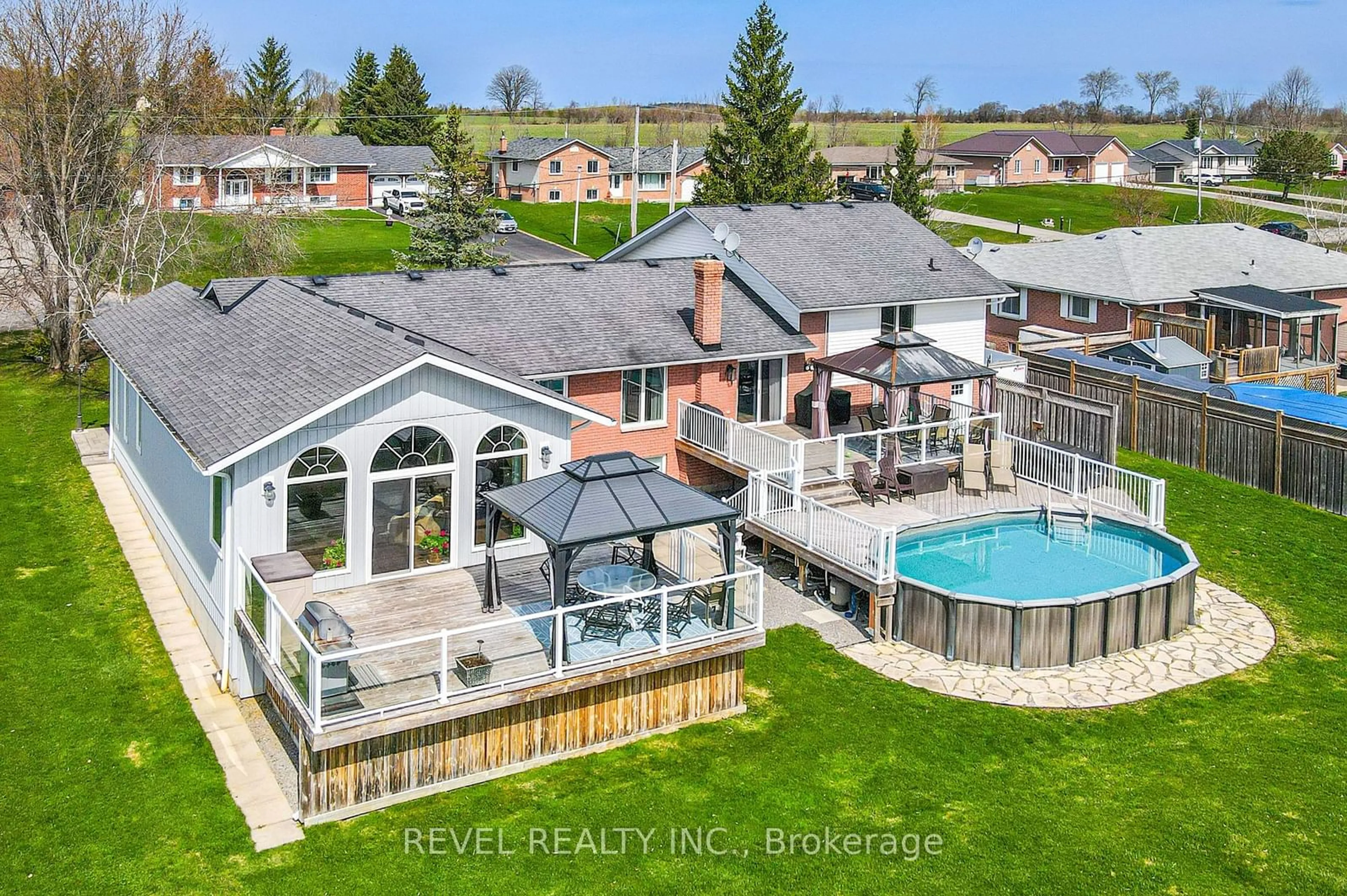 A pic from outside/outdoor area/front of a property/back of a property/a pic from drone, water/lake/river/ocean view for 46 O'Reilly Lane, Kawartha Lakes Ontario K0M 2C0