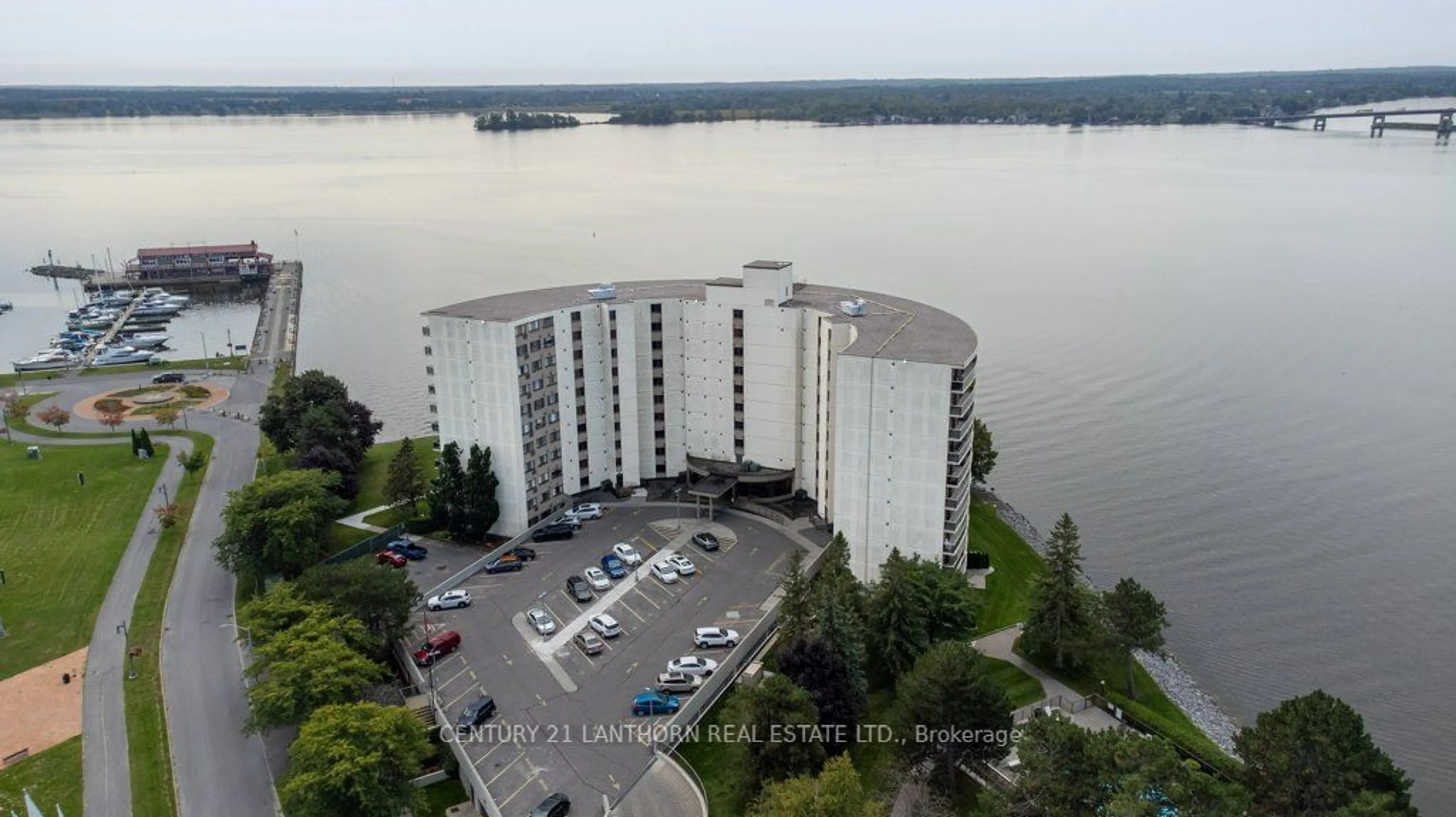 A pic from outside/outdoor area/front of a property/back of a property/a pic from drone, water/lake/river/ocean view for 2 South Front St #204, Belleville Ontario K8N 5K7