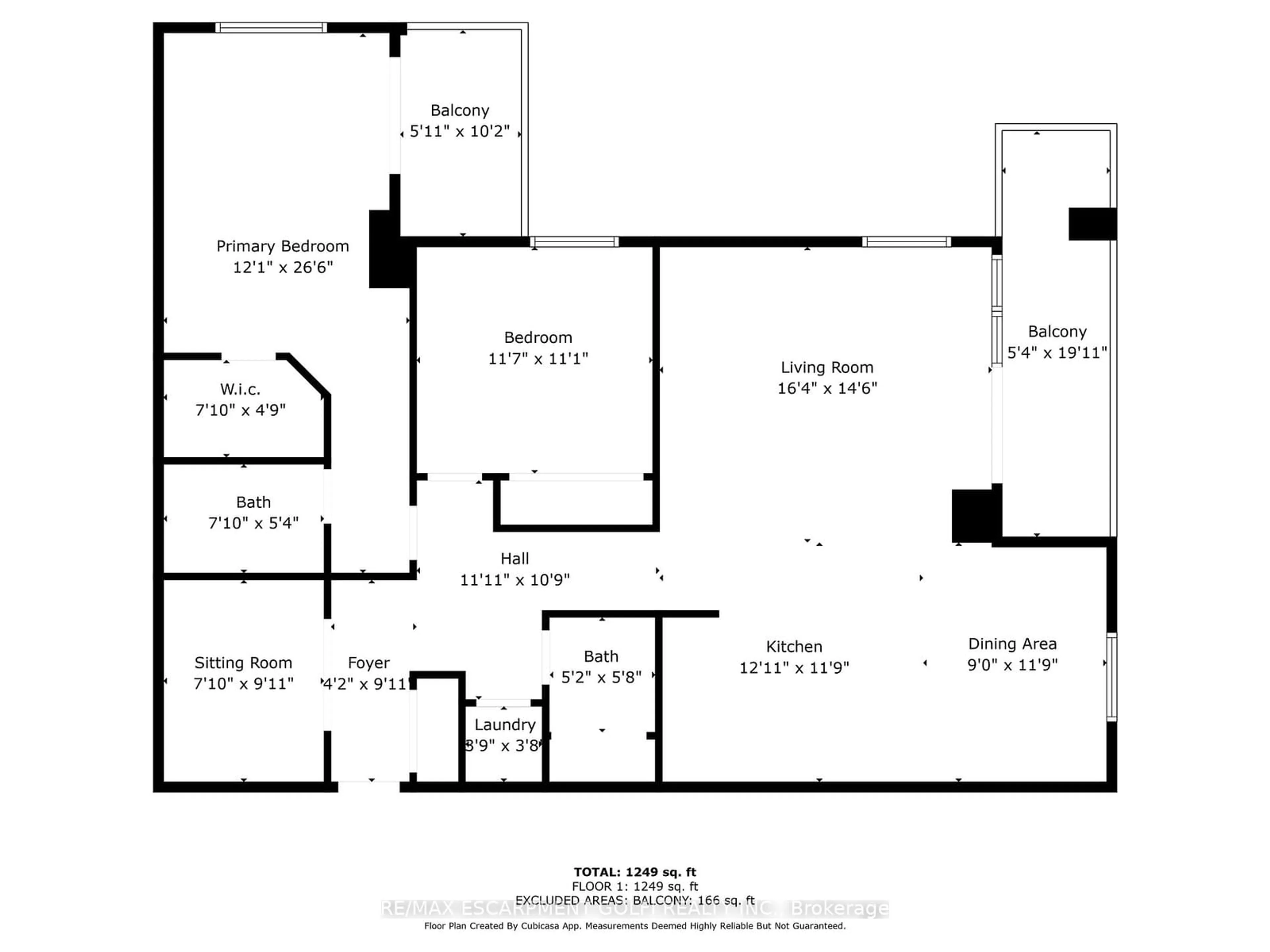 Floor plan for 90 Charlton Ave #806, Hamilton Ontario L8P 0B4