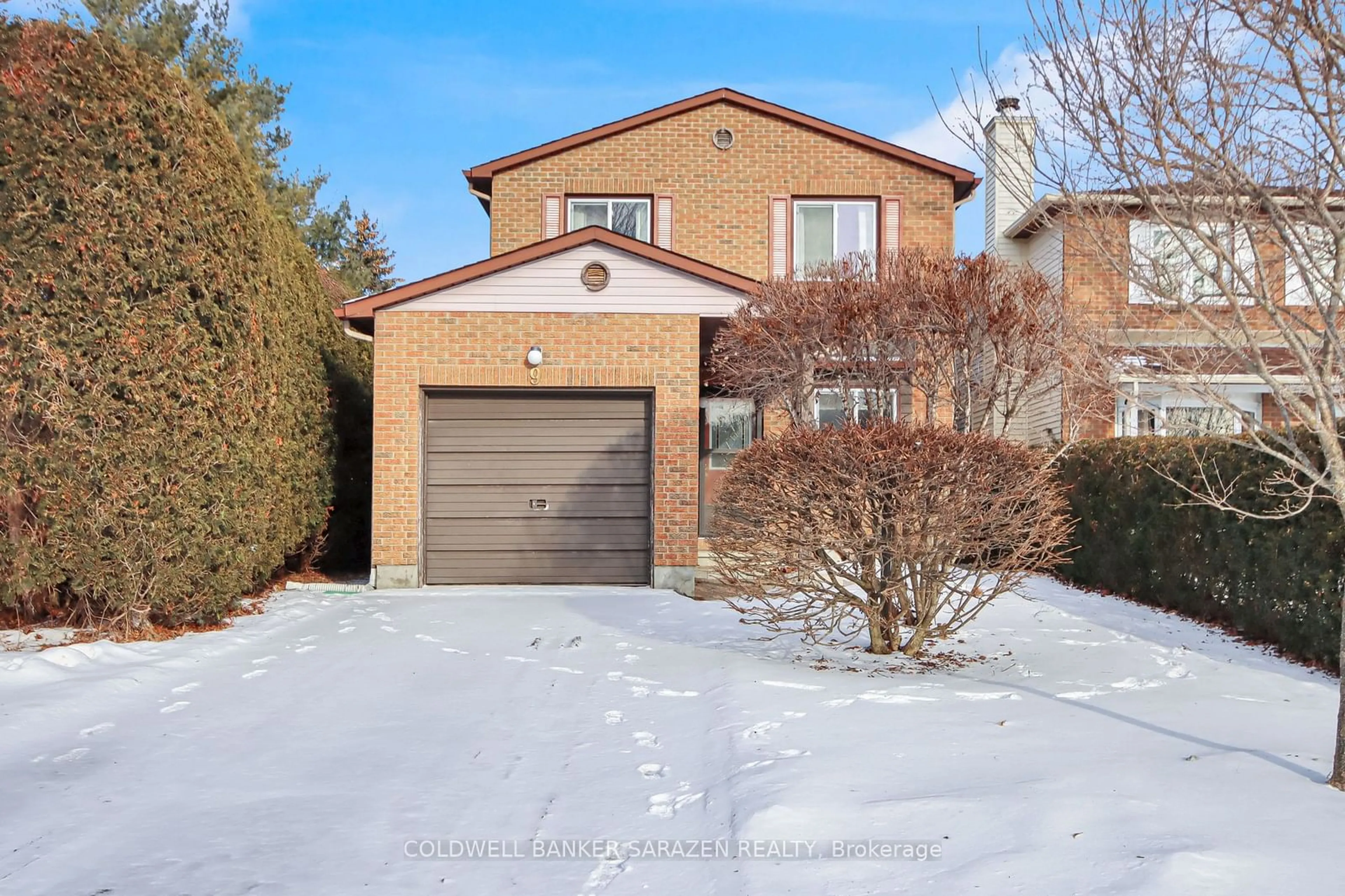 Home with brick exterior material, street for 9 Airycot Circ, Barrhaven Ontario K2J 2L2