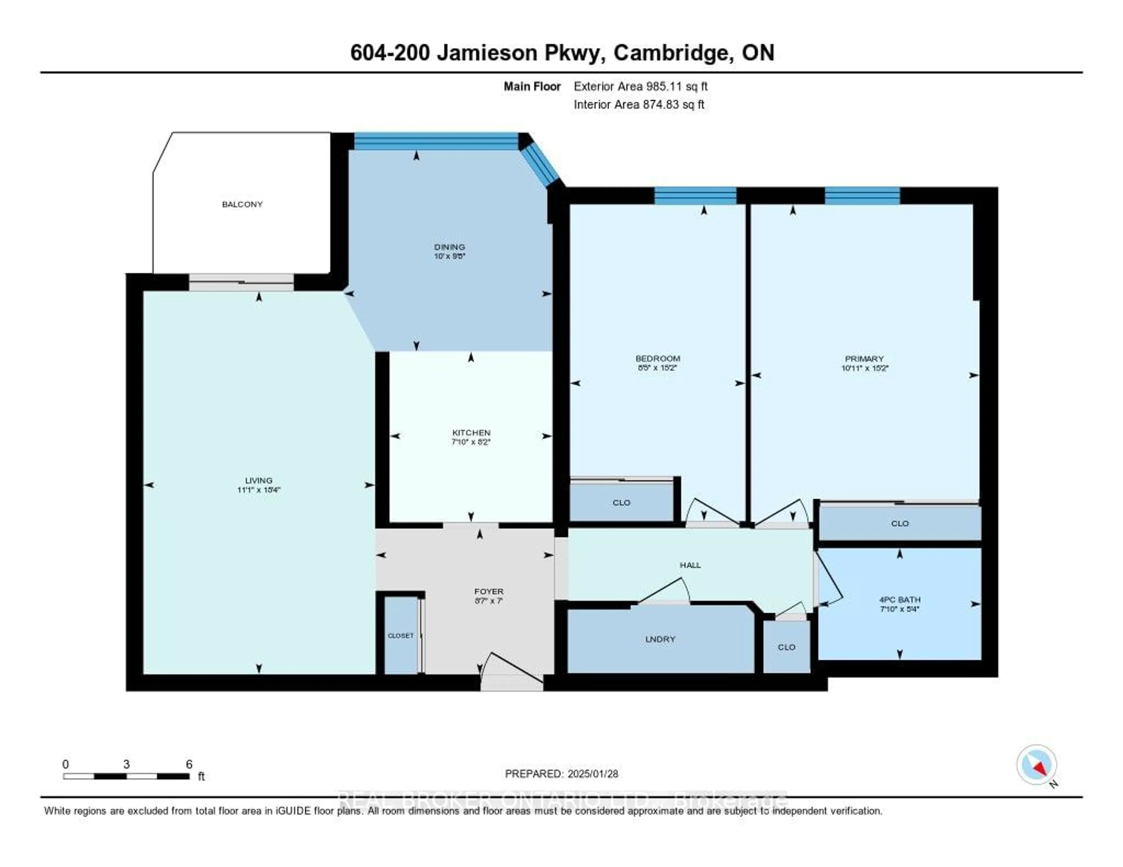 Floor plan for 200 Jamieson Pkwy #604, Cambridge Ontario N3C 4B5