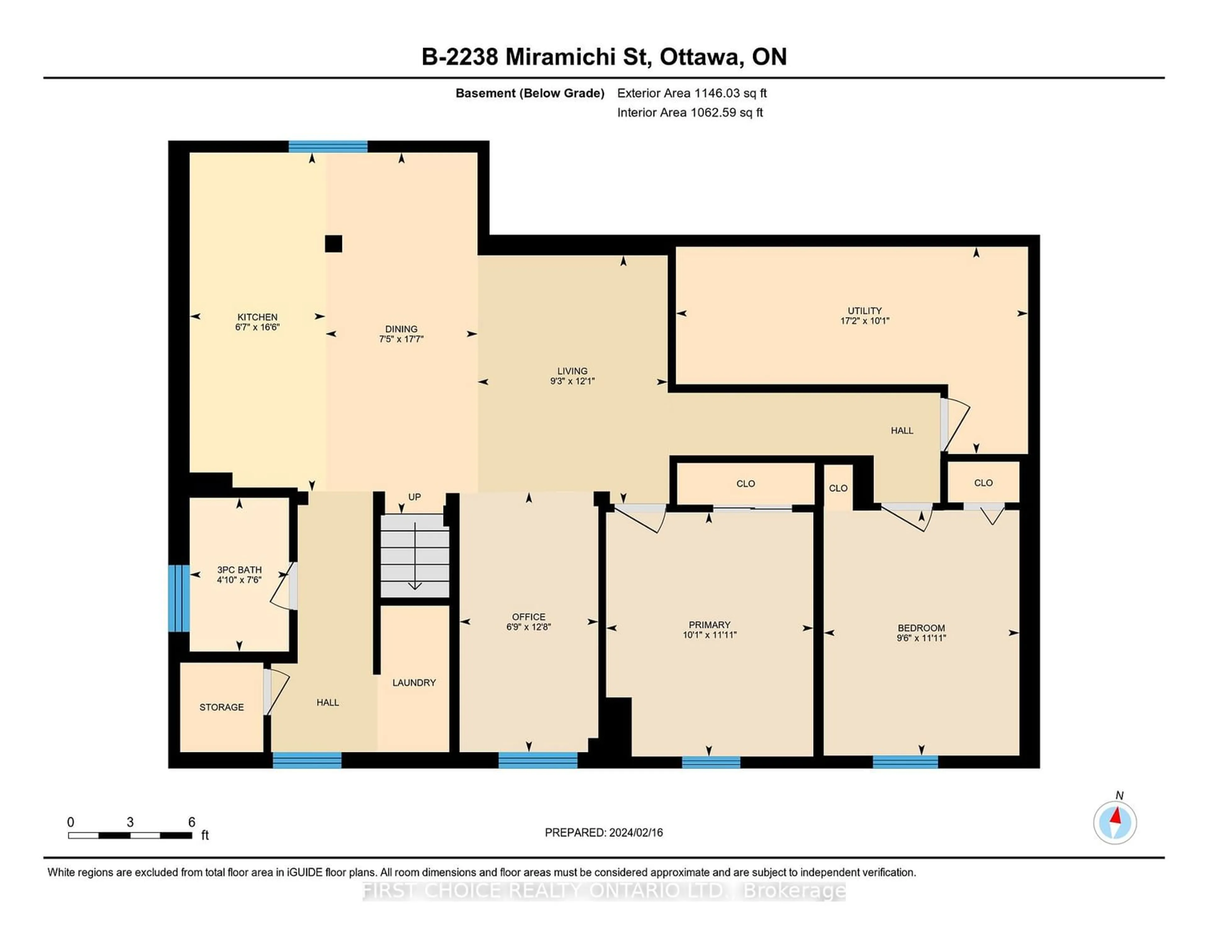 Floor plan for 2238 MIRAMICHI St, Parkway Park - Queensway Terrace S and Area Ontario K2C 0Y9